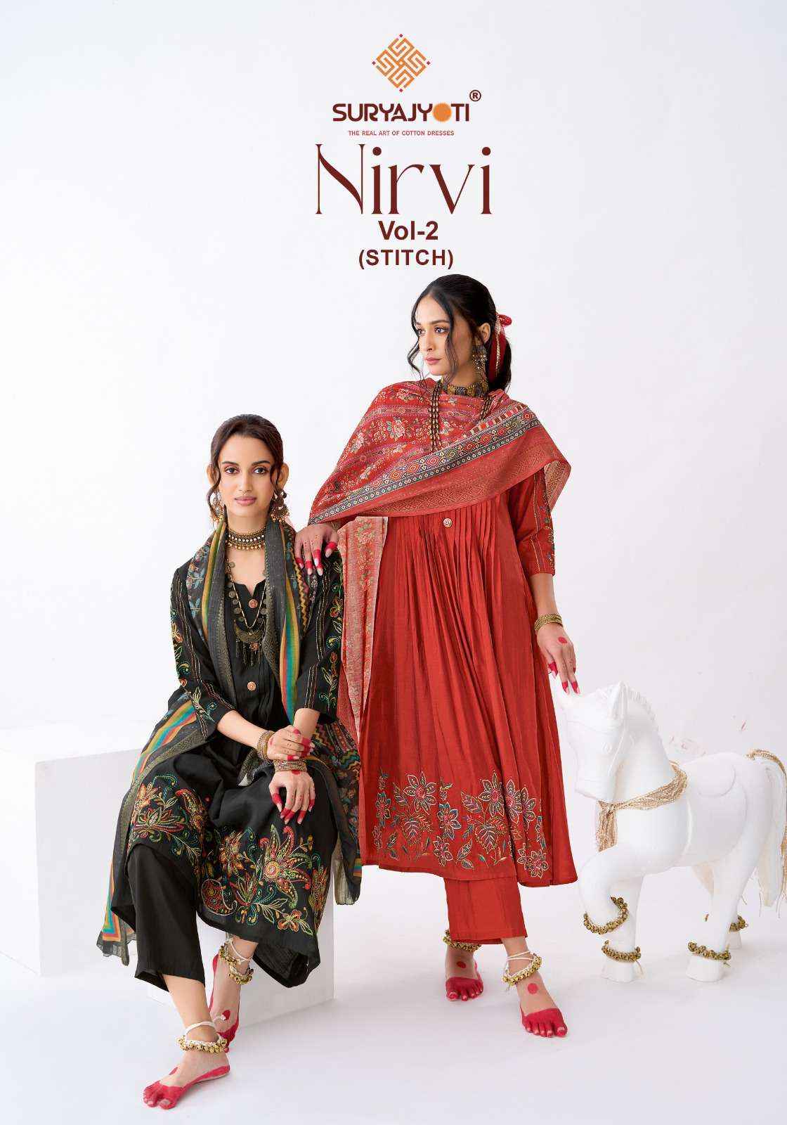 Suryajyoti Nirvi Vol 2 Latest Anarkali Suits Catalog With Price 8 Pcs Set