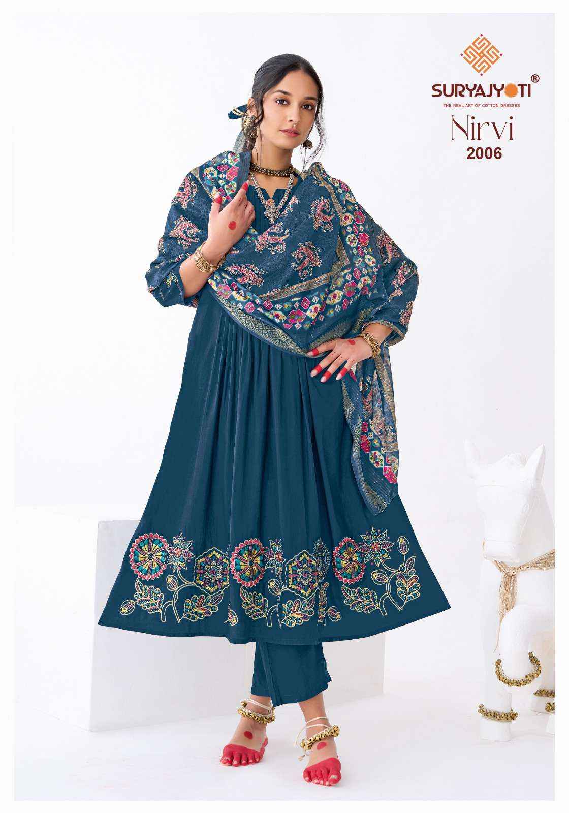 Suryajyoti Nirvi Vol 2 Latest Anarkali Suits Catalog With Price 8 Pcs Set