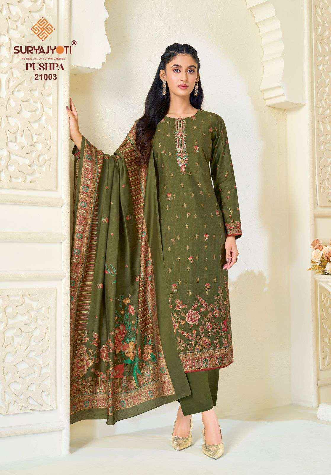 Suryajyoti Pushpa Vol 21 Pure Modal Silk Ladies Dress Material 8 Pcs Set