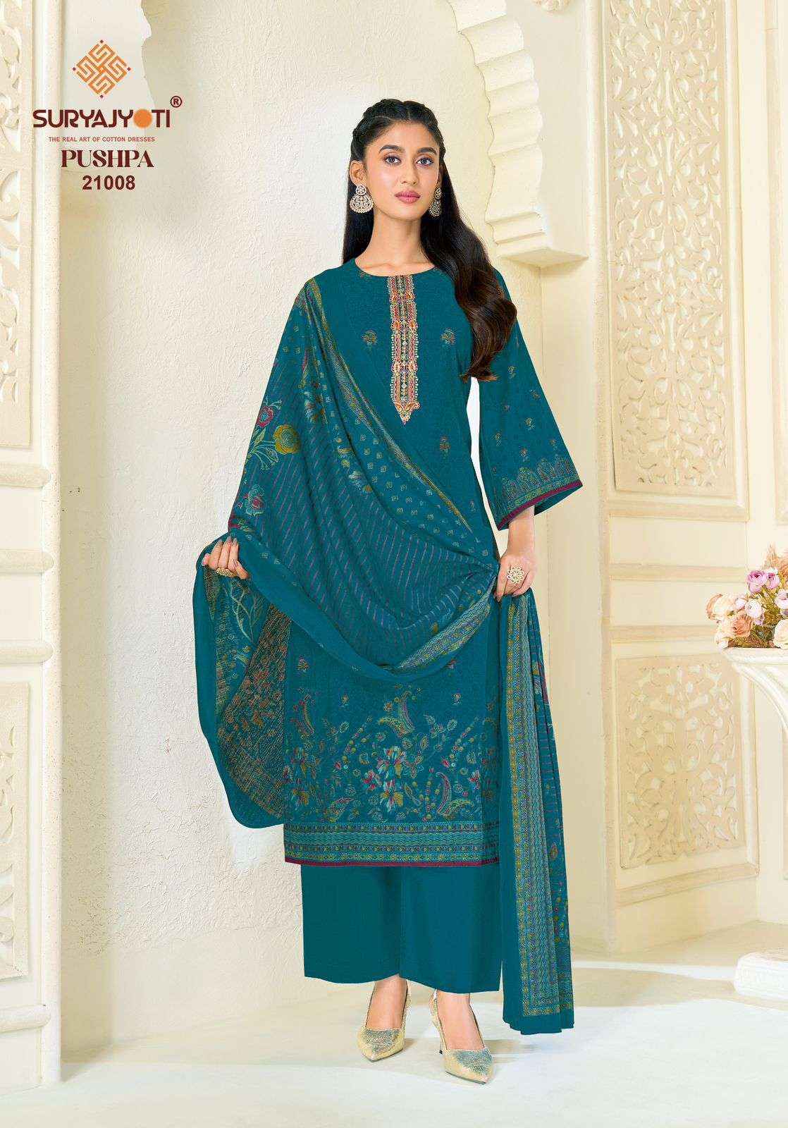 Suryajyoti Pushpa Vol 21 Pure Modal Silk Ladies Dress Material 8 Pcs Set