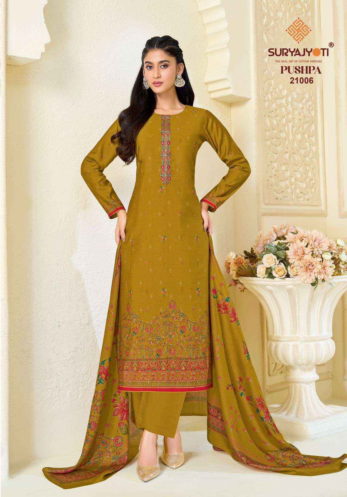 Suryajyoti Pushpa Vol 21 Pure Modal Silk Ladies Dress Material 8 Pcs Set
