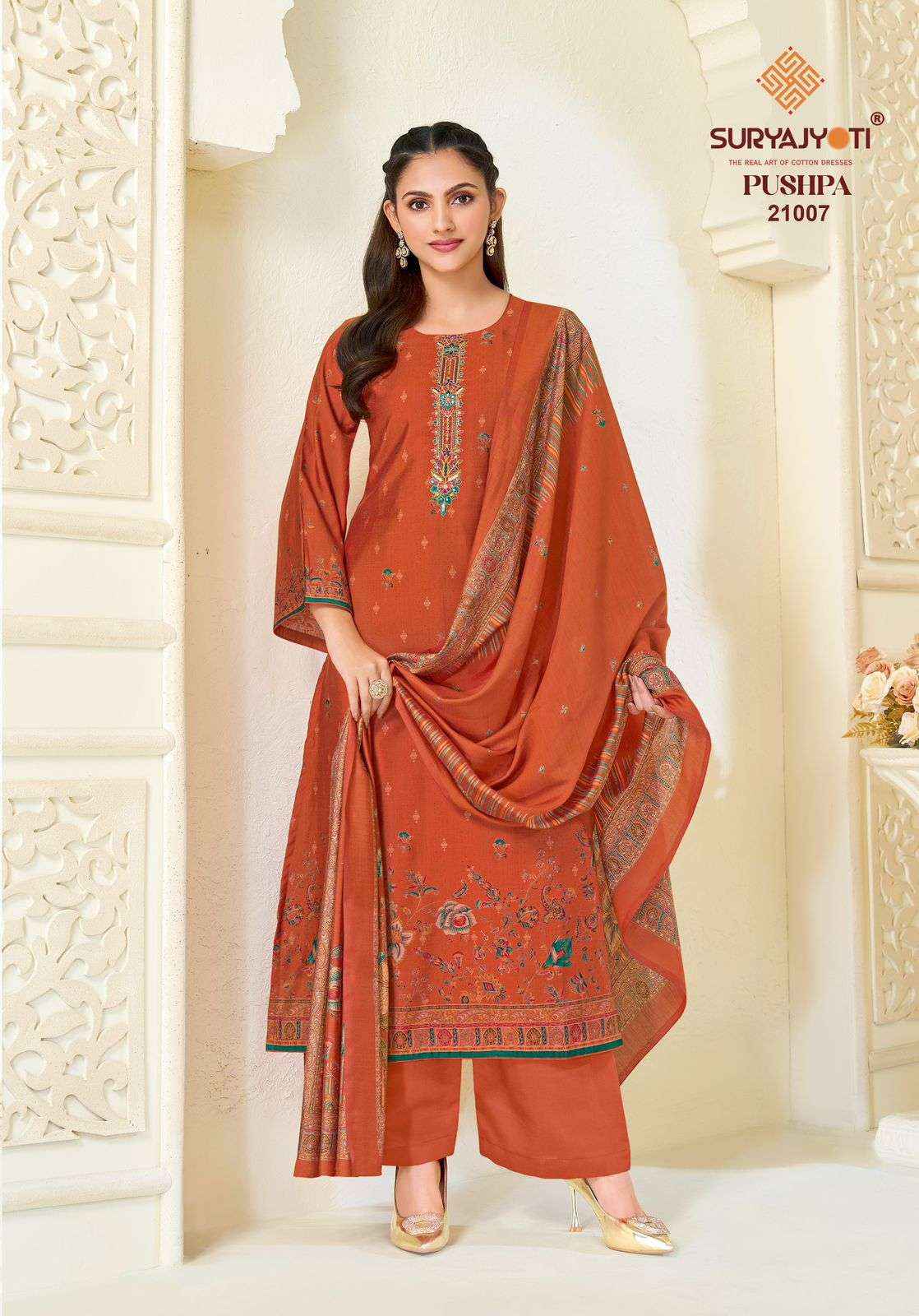 Suryajyoti Pushpa Vol 21 Pure Modal Silk Ladies Dress Material 8 Pcs Set