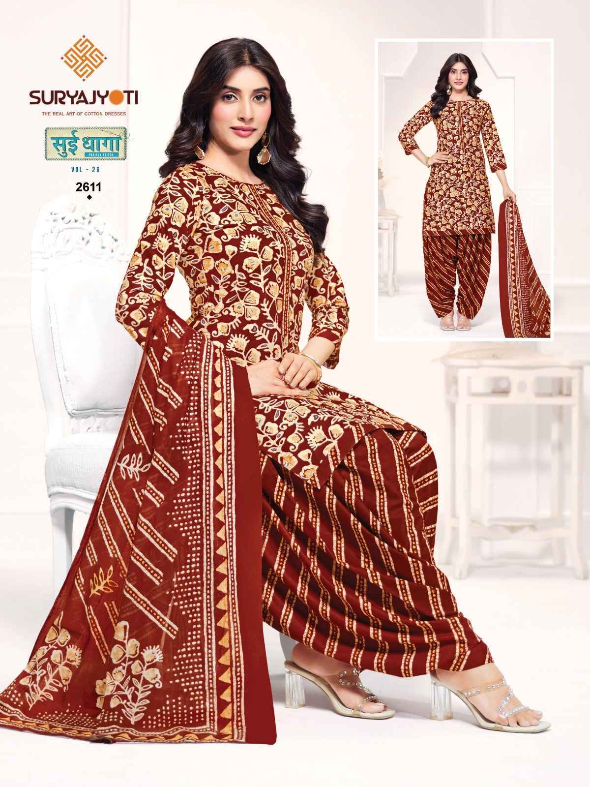 Suryajyoti Sui Dhaga Vol 26 Readymade Cotton Dress 20 Pcs Catalog