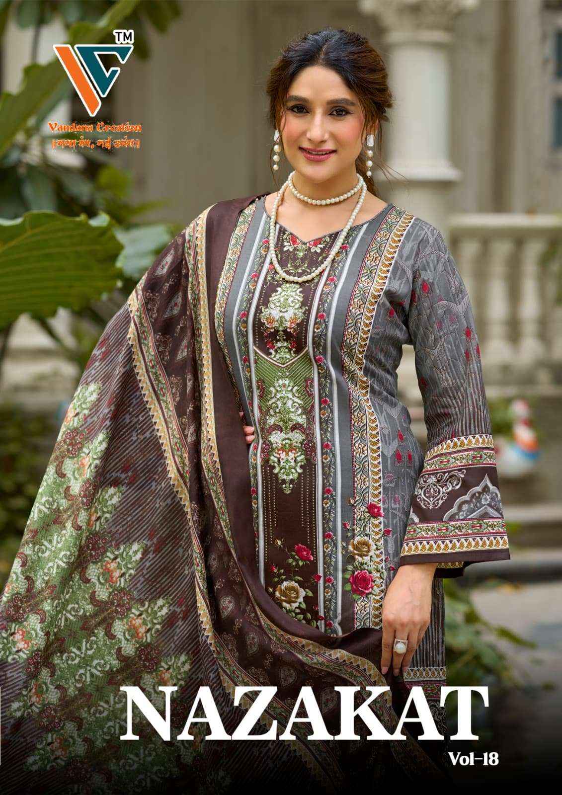 Vandana Nazakat Vol 18 Cotton Dress Material 8 Pcs Catalog