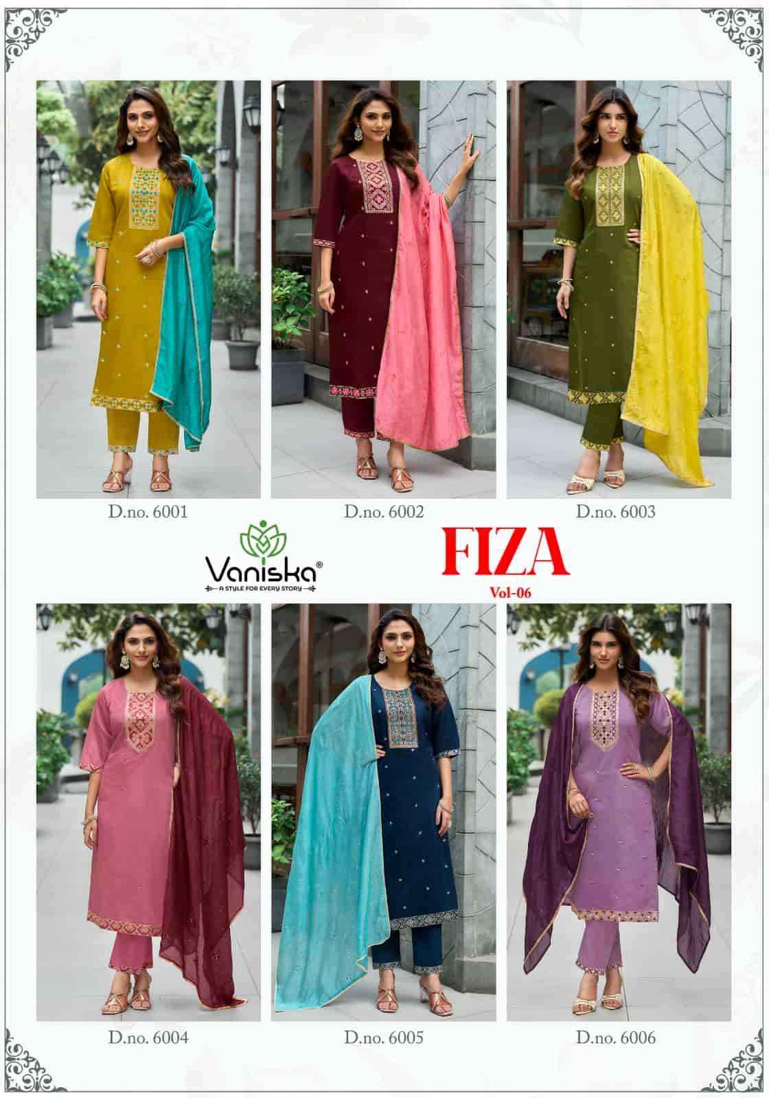 Vaniska Fiza Vol 6 Premium Designs 3 Piece Dress  6 Pcs Catalog 