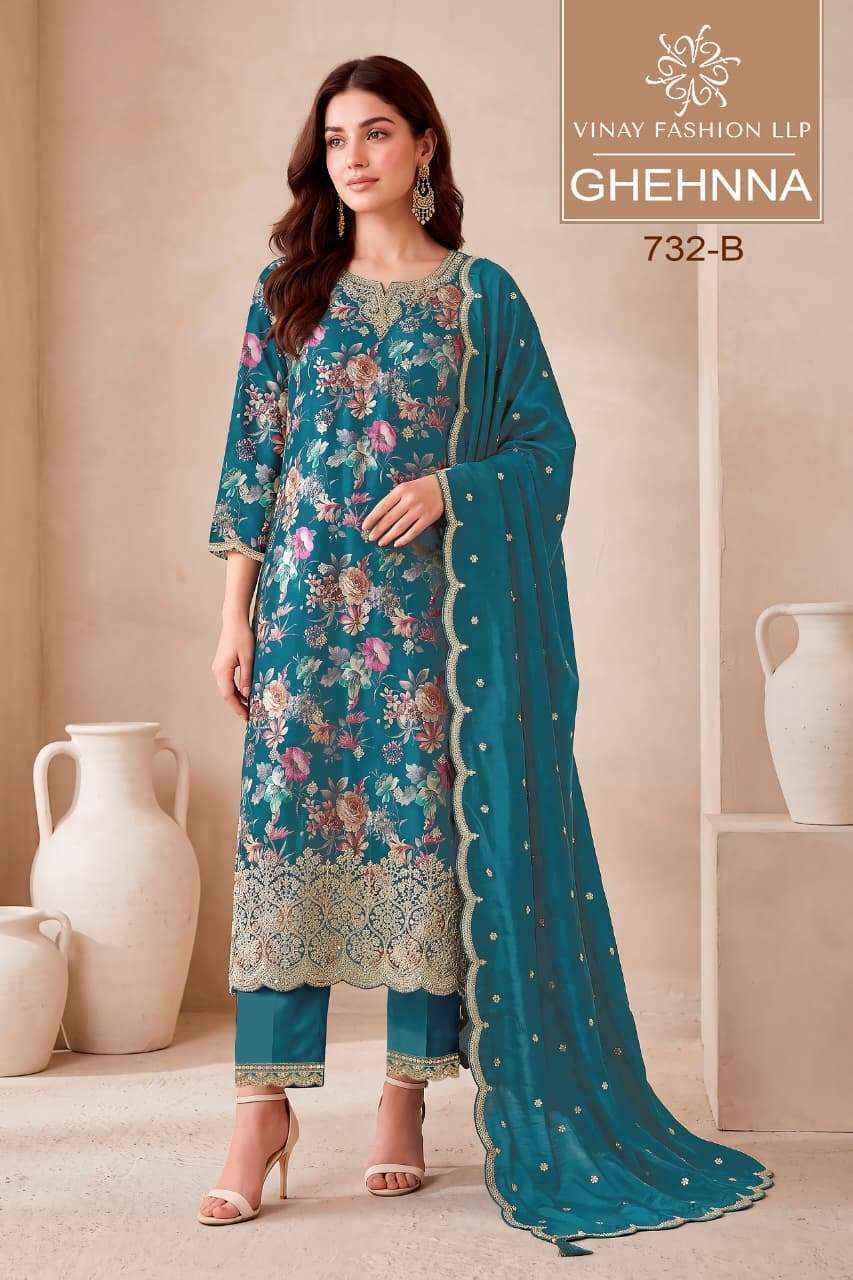 Vinay Fashion Kuleesh Bhaavii Vol 2 Fancy Silk Designer Dress Material 4 Pcs catalog 