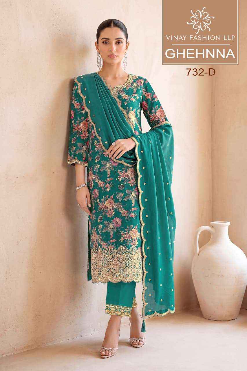 Vinay Fashion Kuleesh Bhaavii Vol 2 Fancy Silk Designer Dress Material 4 Pcs catalog 