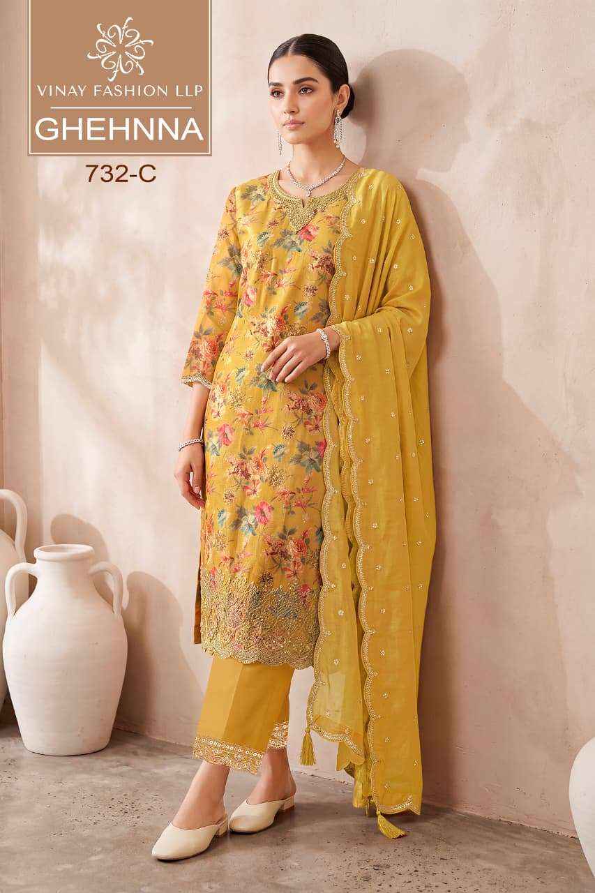 Vinay Fashion Kuleesh Bhaavii Vol 2 Fancy Silk Designer Dress Material 4 Pcs catalog 