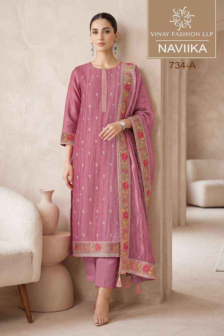 Vinay Fashion Kuleesh Naviika Premium Chanderi Latest Dress Material 4 Pcs Catalog 