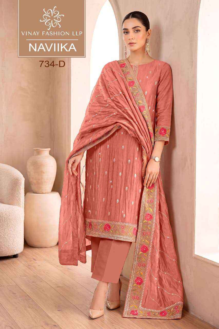 Vinay Fashion Kuleesh Naviika Premium Chanderi Latest Dress Material 4 Pcs Catalog 