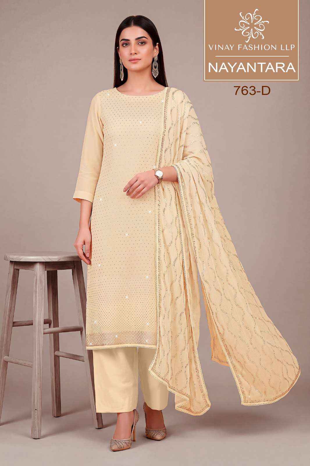 Vinay Fashion Kuleesh Nayantara Partywear Style Ladies Dress Material 4 Pcs Catalog )