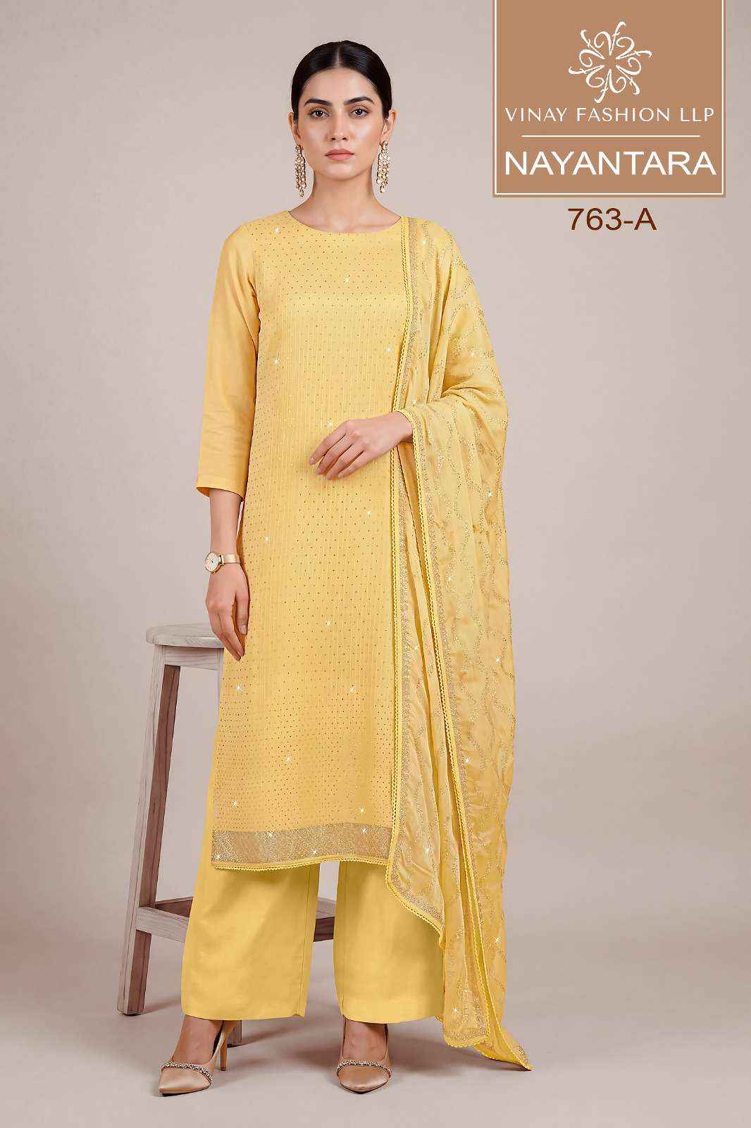 Vinay Fashion Kuleesh Nayantara Partywear Style Ladies Dress Material 4 Pcs Catalog )