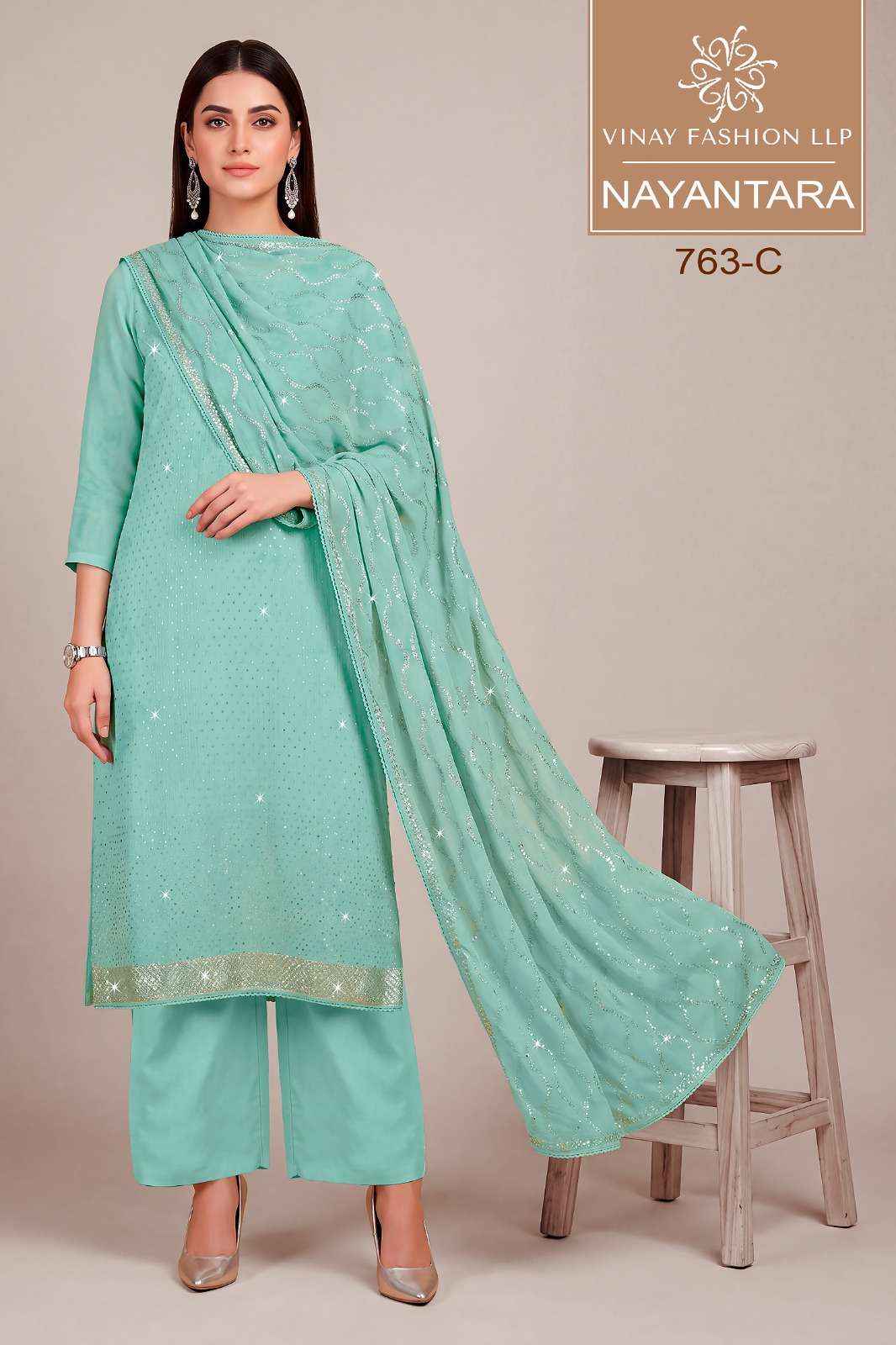 Vinay Fashion Kuleesh Nayantara Partywear Style Ladies Dress Material 4 Pcs Catalog )