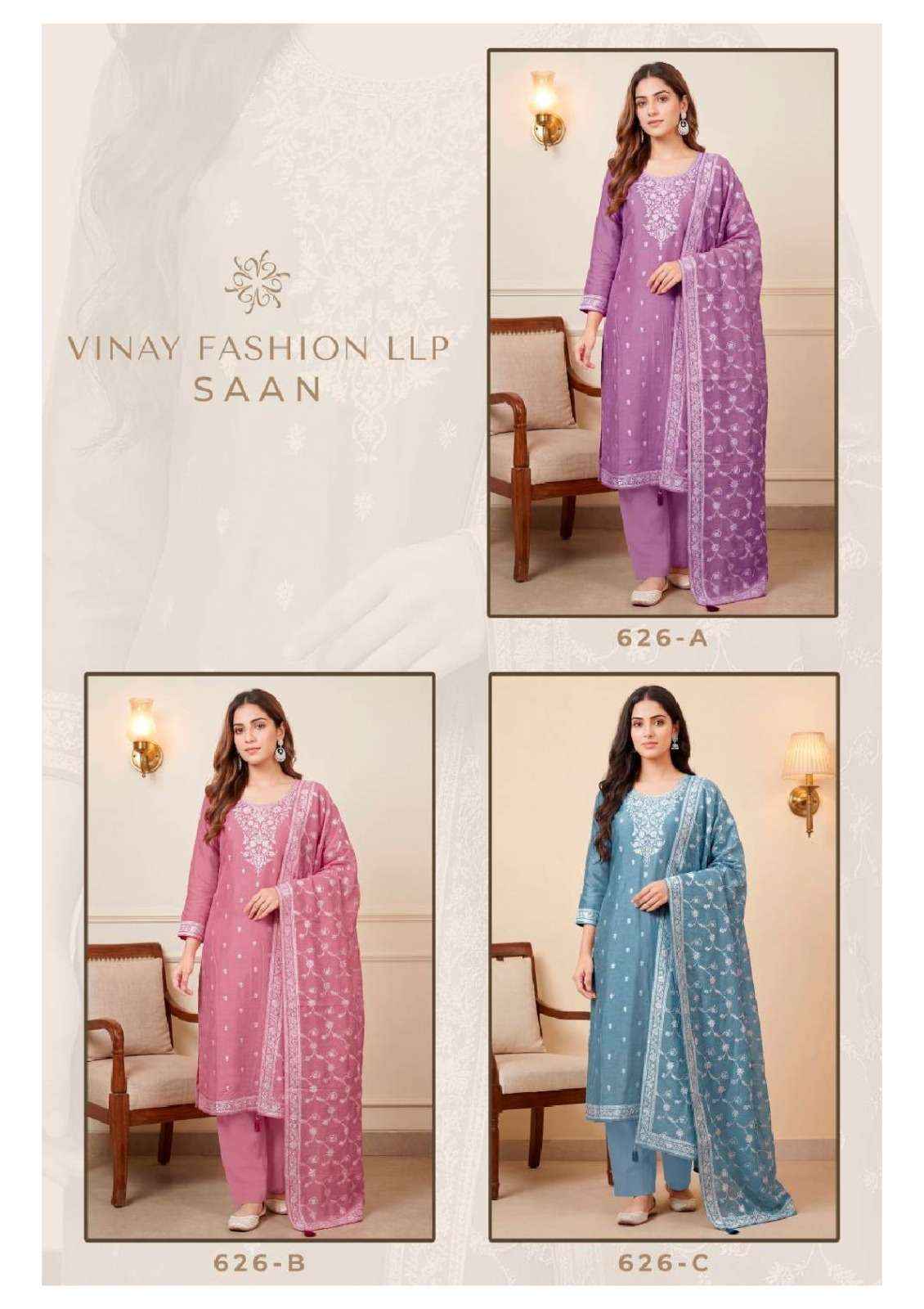 Vinay Fashion Kuleesh Saan Premium Designs Muslin Suit 3 pcs Catalogue