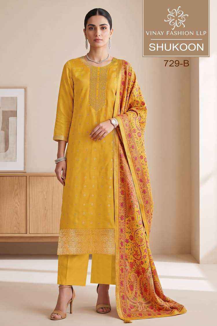 Vinay Fashion Shukoon Fancy Russian Silk Dress Material 4 Pcs Catalog