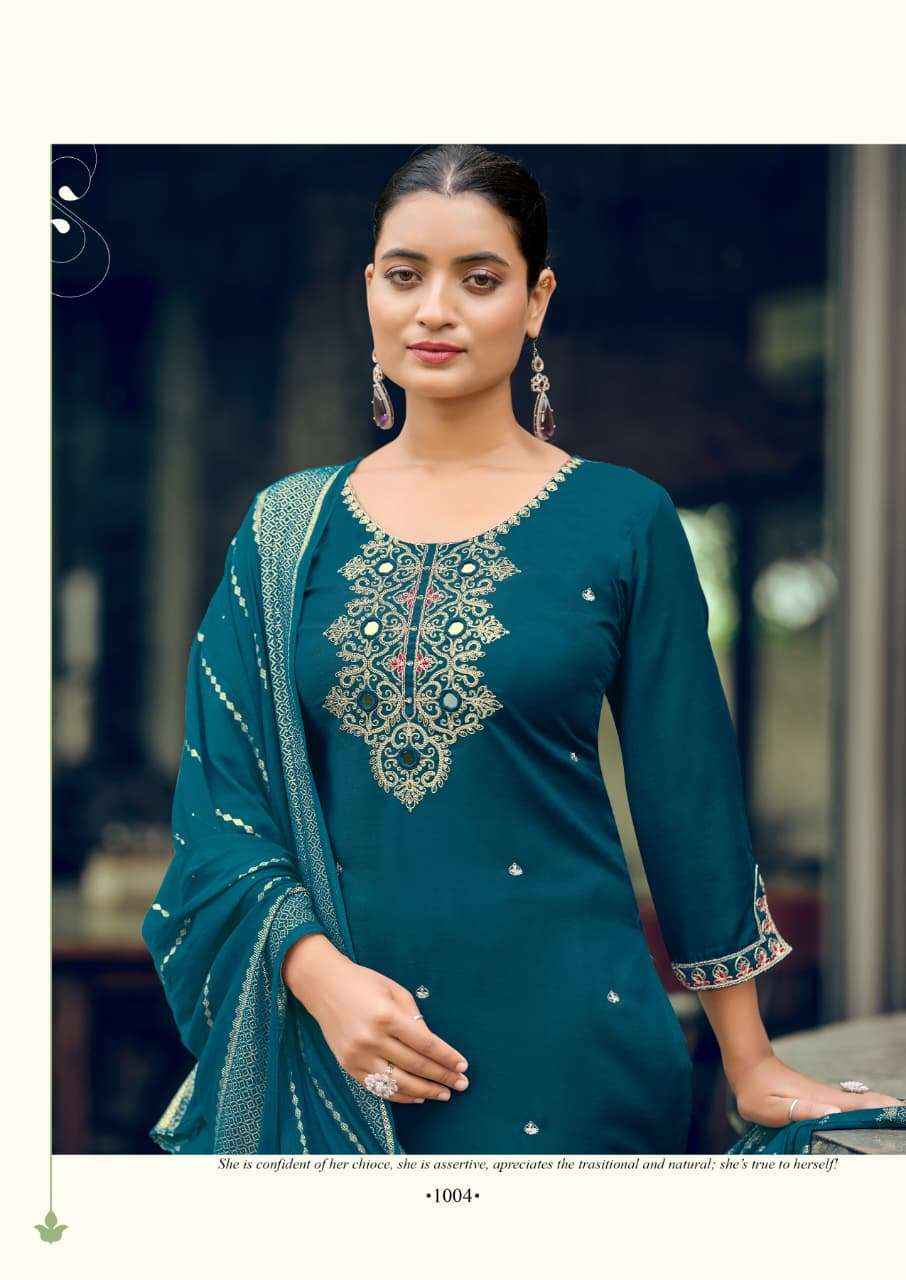 Woodee Raahi Premium Designs 3 Piece Suit Catalog Suppliers 6 Pcs Catalog 