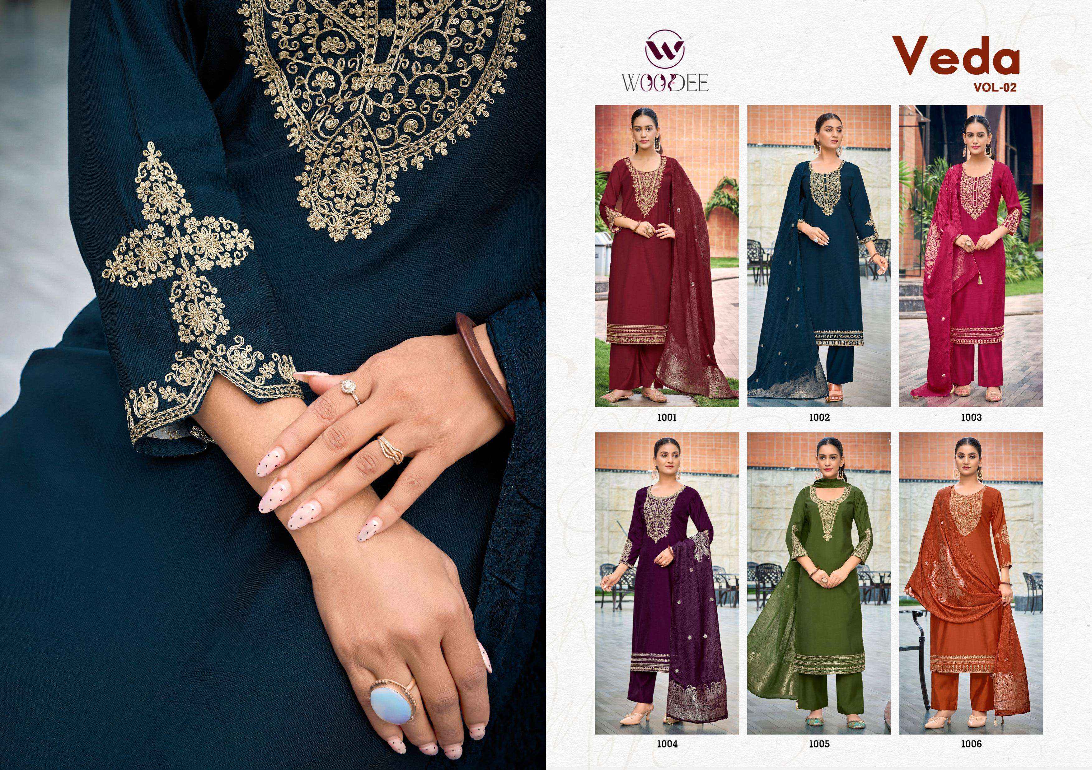 WOODEE VEDA VOL 2 VISCOSE READYMADE SUITS 6 PCS CATALOG