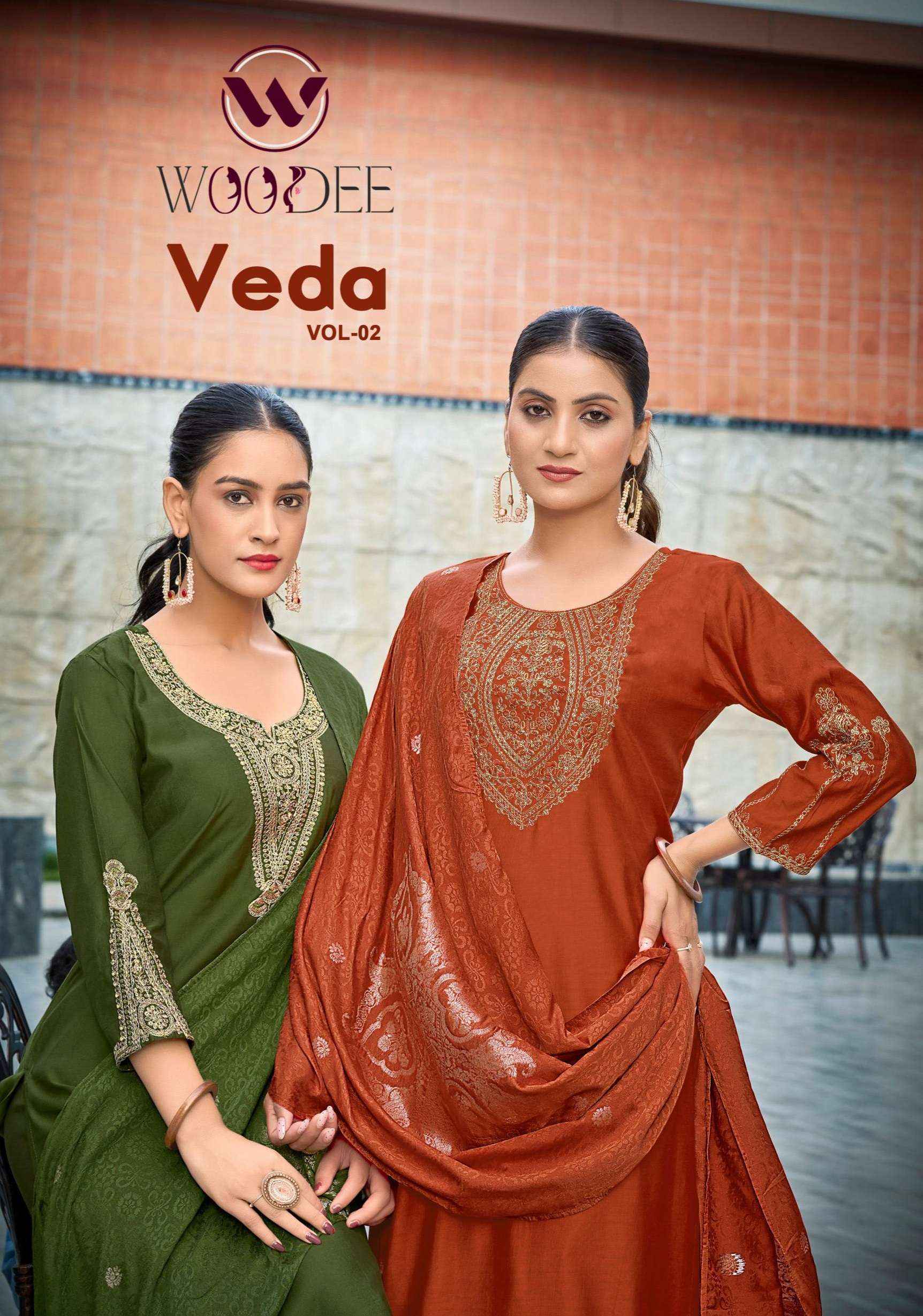 WOODEE VEDA VOL 2 VISCOSE READYMADE SUITS 6 PCS CATALOG