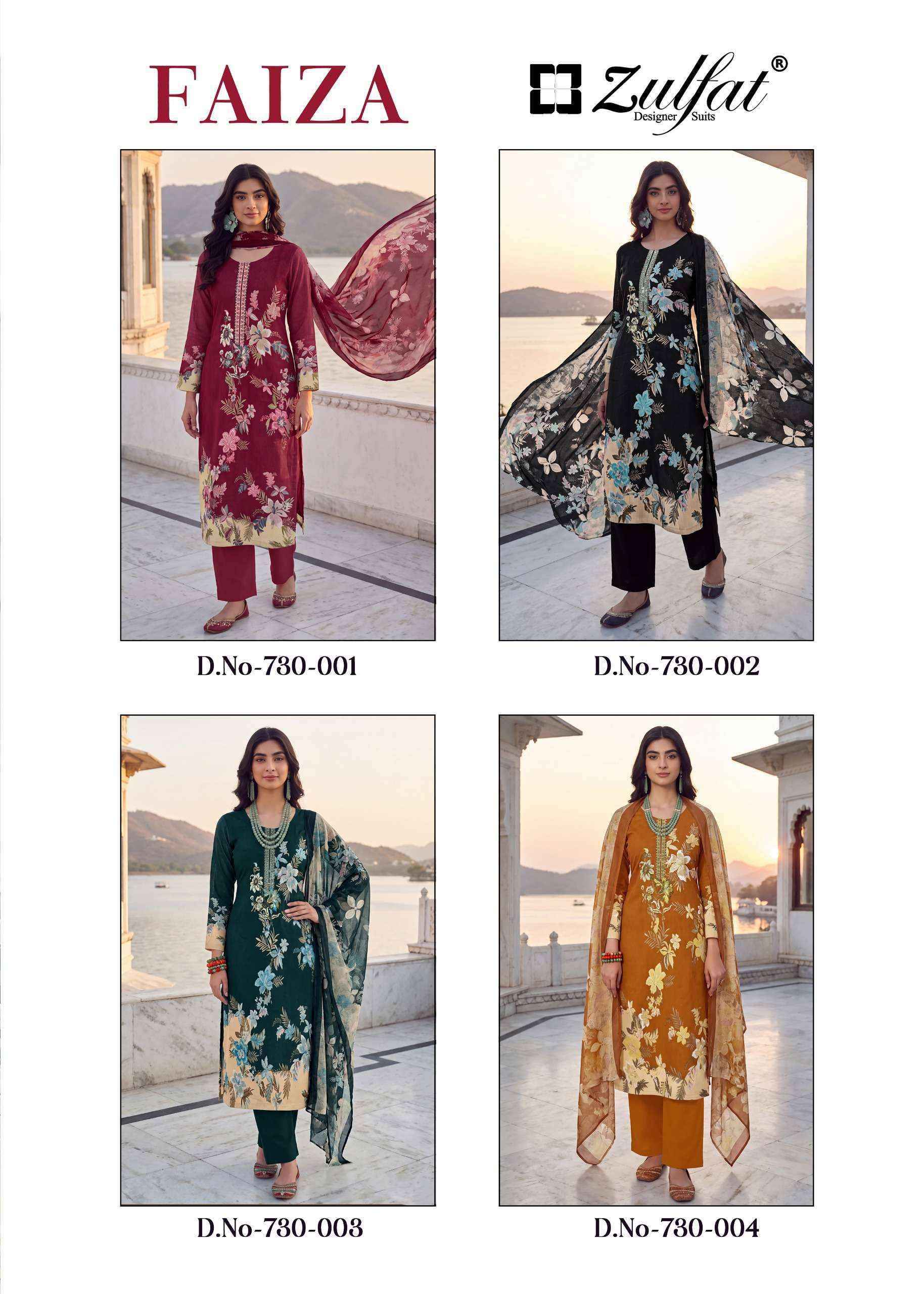 Zulfat Faiza Jam Cotton Dress Material 4 pcs Catalog