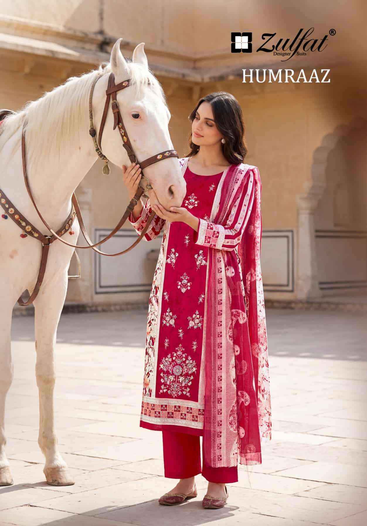 Zulfat Humraaz Jam Cotton Dress Material Wholesale Price 6 pcs Catalogue