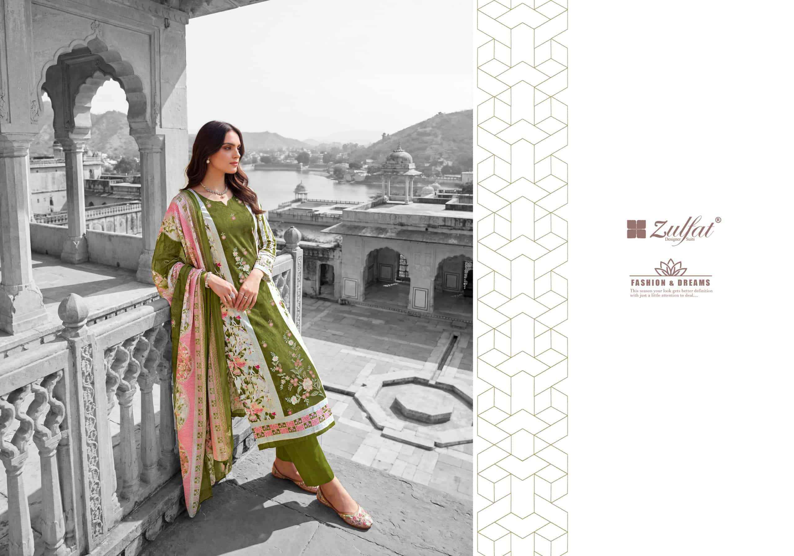 Zulfat Humraaz Jam Cotton Dress Material Wholesale Price 6 pcs Catalogue