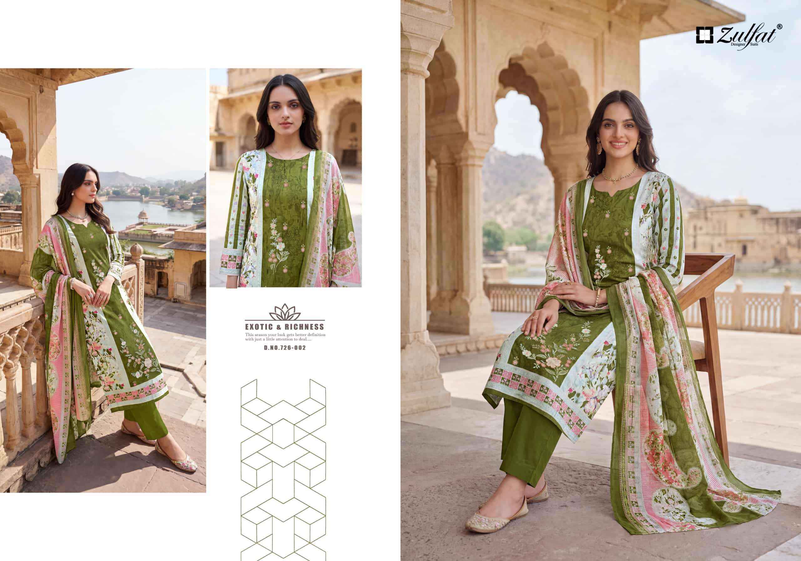 Zulfat Humraaz Jam Cotton Dress Material Wholesale Price 6 pcs Catalogue