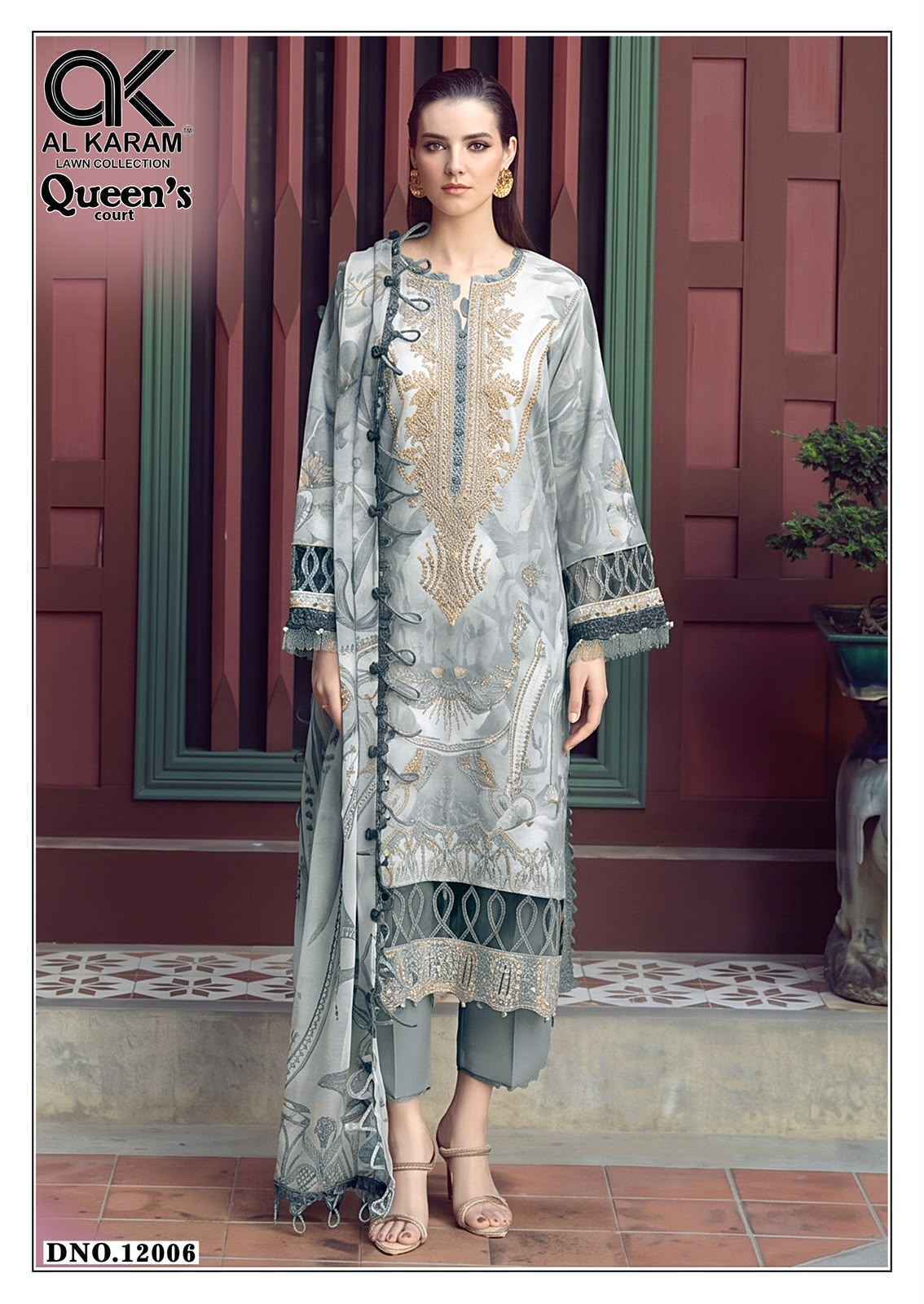 Al Karam Queens Court Vol 12 Cambric Cotton Dress Material 6 pcs Catalog
