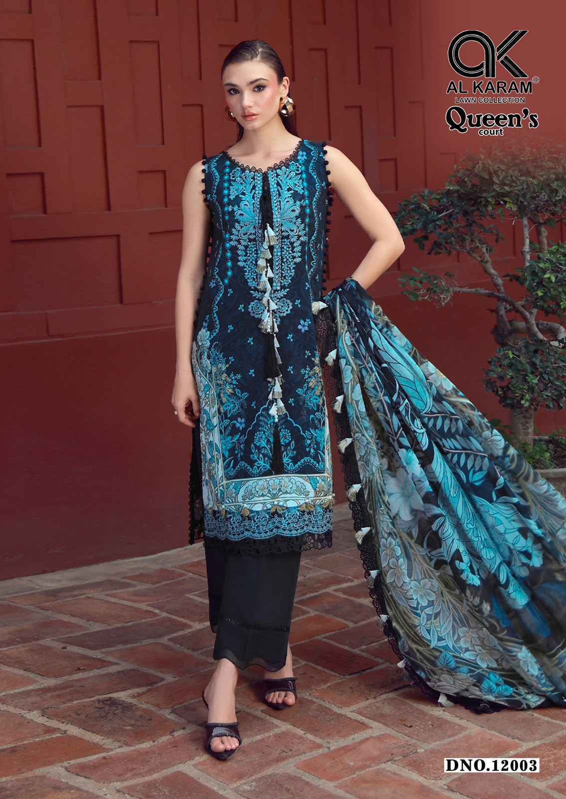 Al Karam Queens Court Vol 12 Cambric Cotton Dress Material 6 pcs Catalog