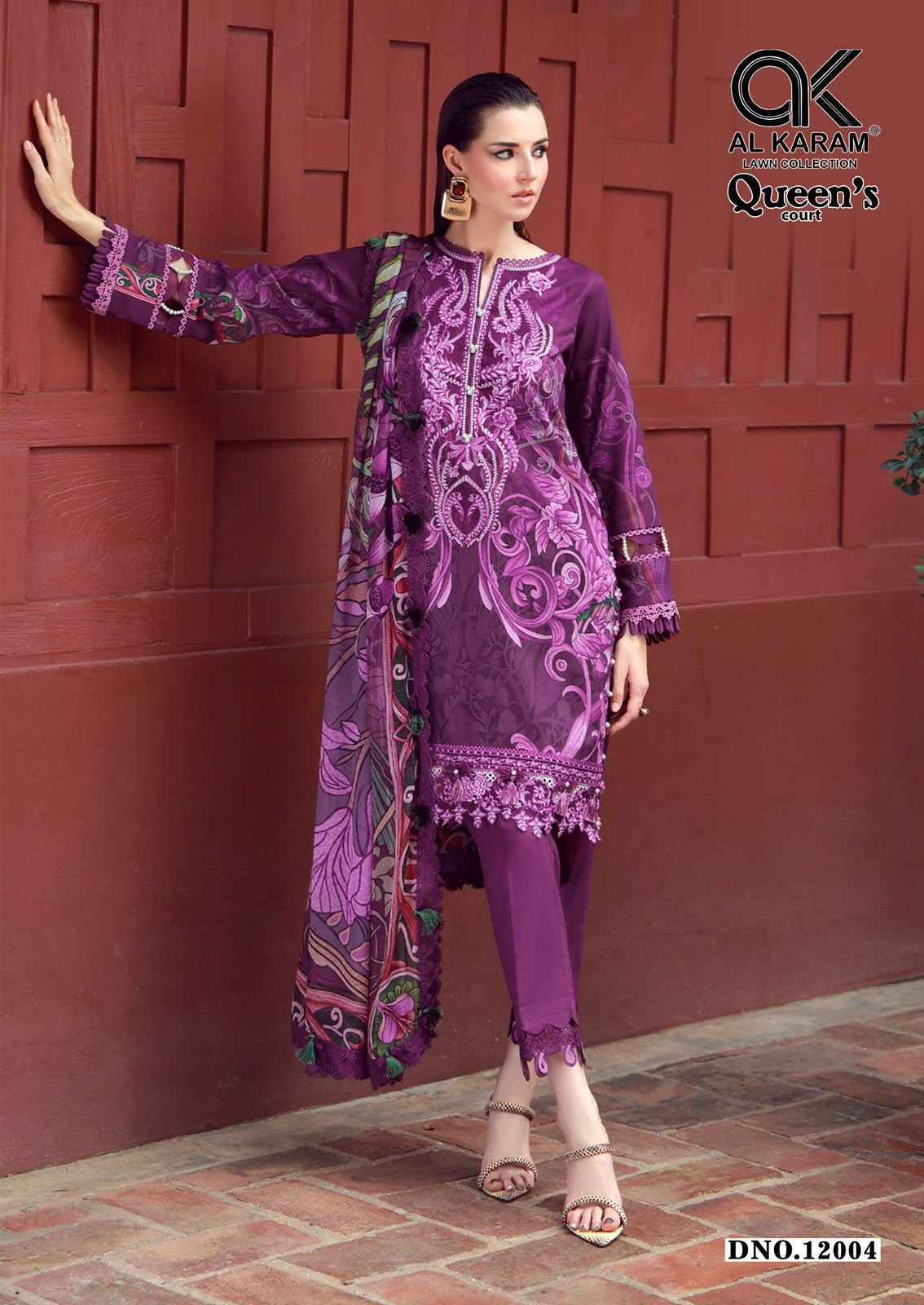 Al Karam Queens Court Vol 12 Cambric Cotton Dress Material 6 pcs Catalog