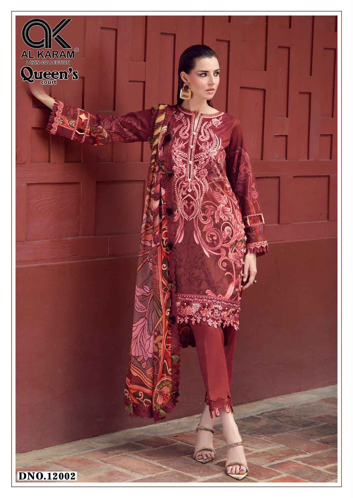 Al Karam Queens Court Vol 12 Cambric Cotton Dress Material 6 pcs Catalog
