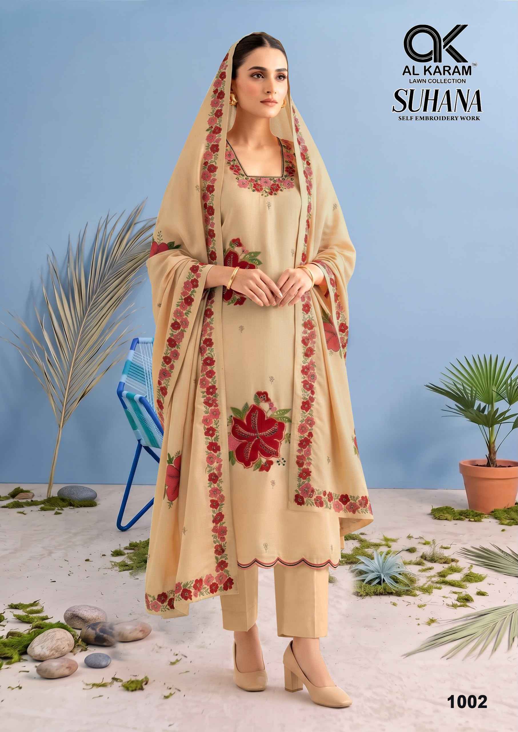 Al Karam Suhana Rayon Dress Material 4 pcs Catalogue | Surat Wholesale Factory