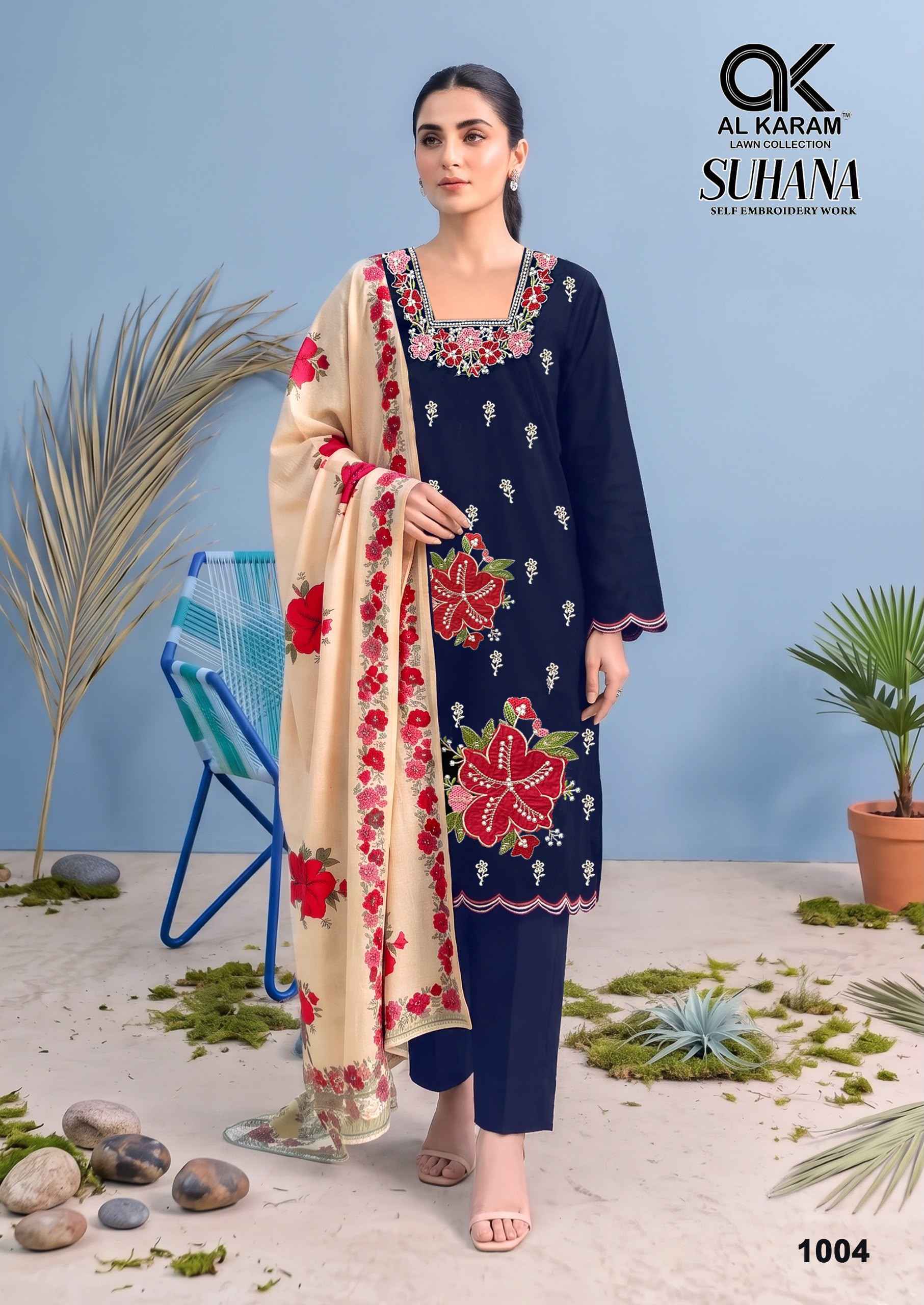 Al Karam Suhana Rayon Dress Material 4 pcs Catalogue | Surat Wholesale Factory
