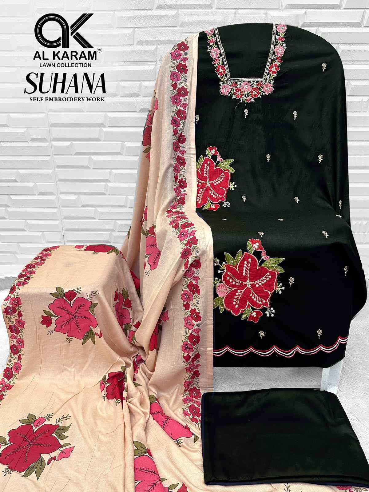 Al Karam Suhana Rayon Dress Material 4 pcs Catalogue | Surat Wholesale Factory