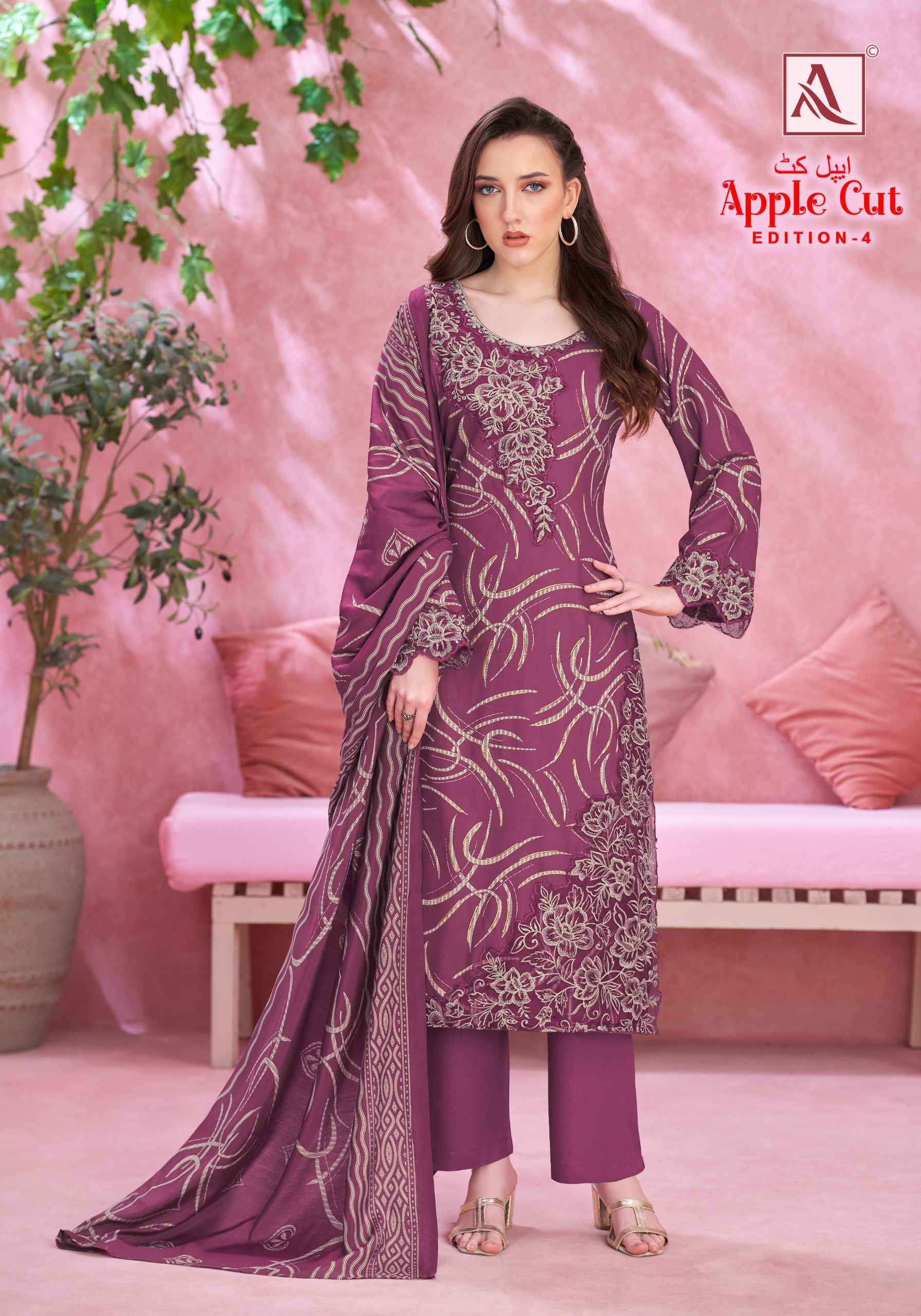 Alok Apple Cut Black Edition 4 Viscose Reyon Dress Material 6 pcs Catalog