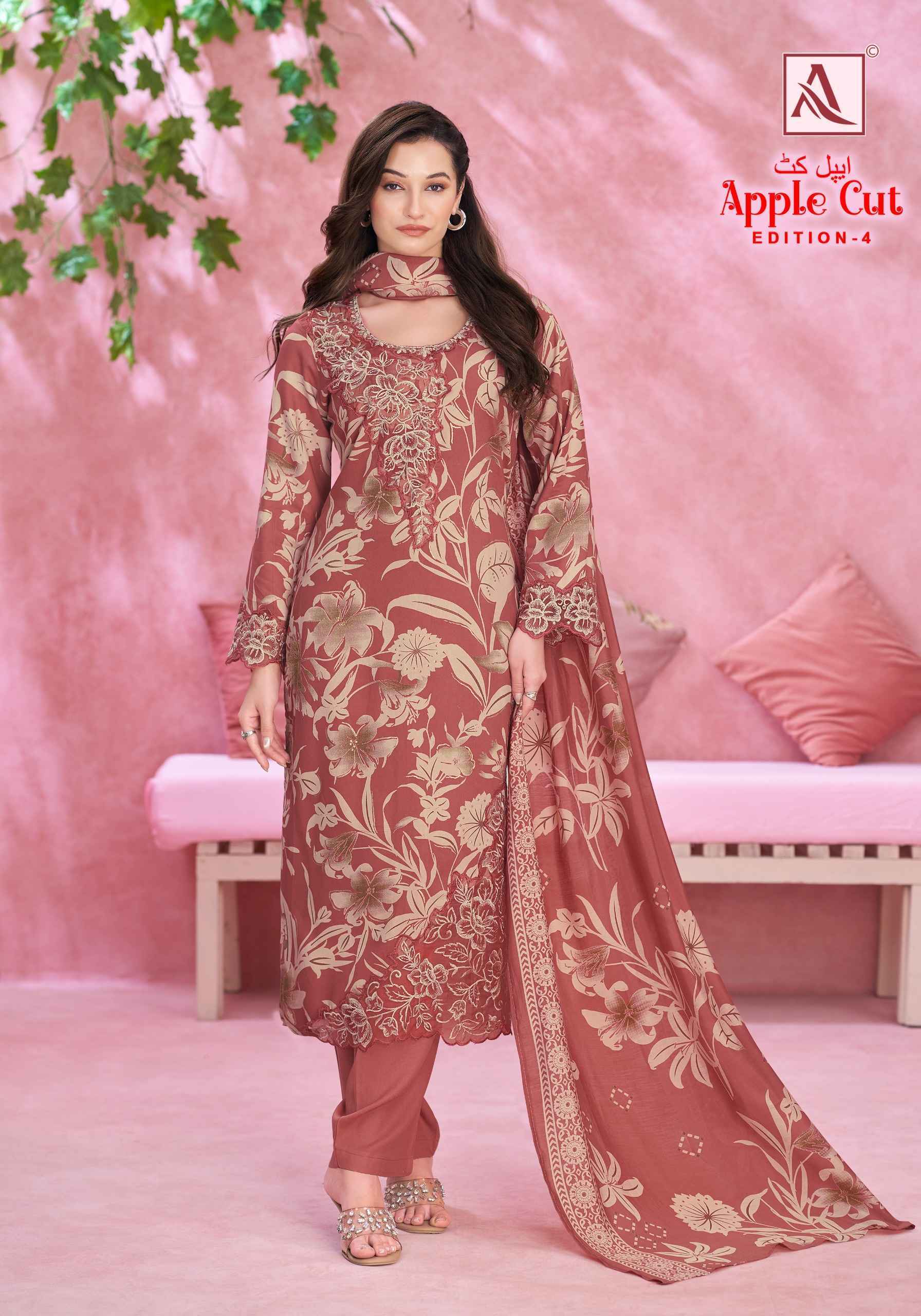 Alok Apple Cut Black Edition 4 Viscose Reyon Dress Material 6 pcs Catalog