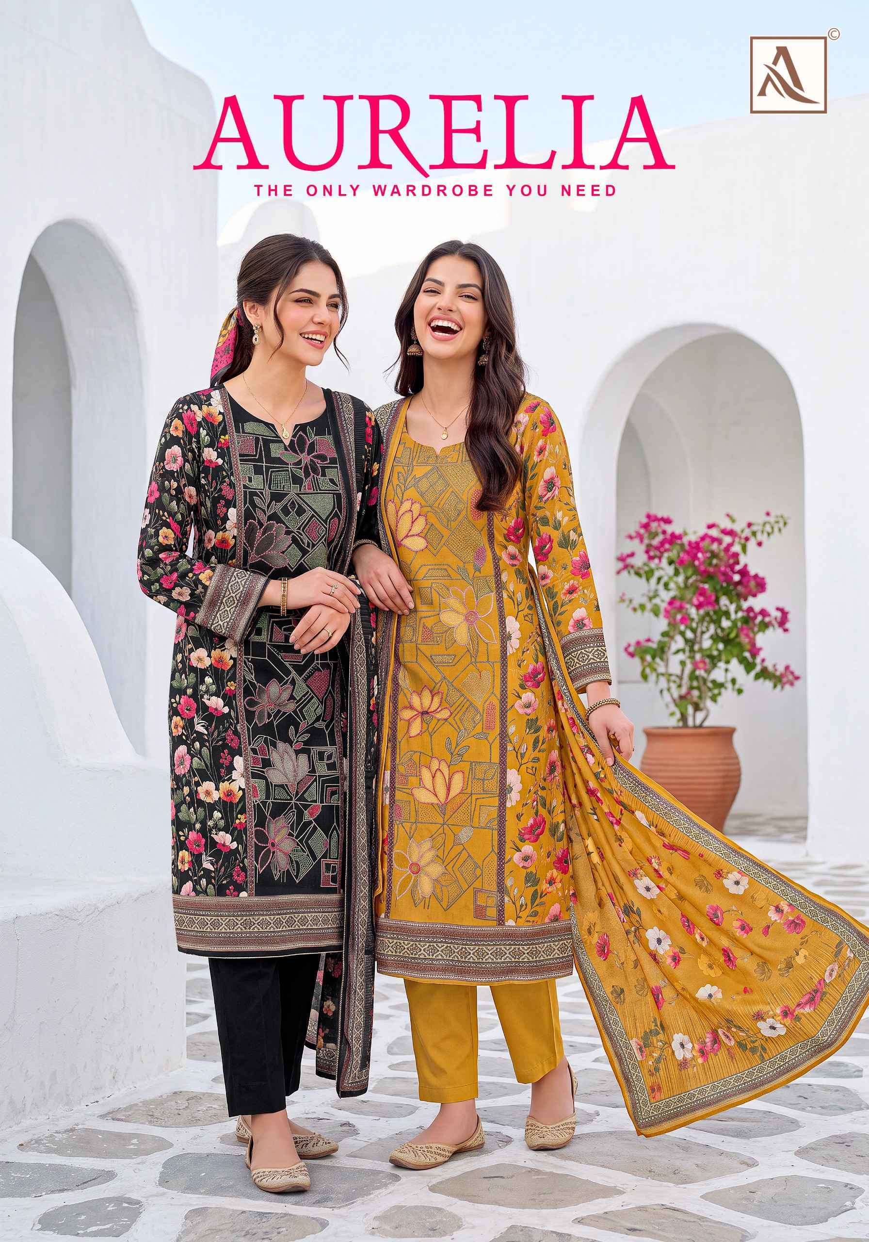 Alok Aurelia Viscose Maslin Dress Material 6 pcs Catalog | Wholesale textile market