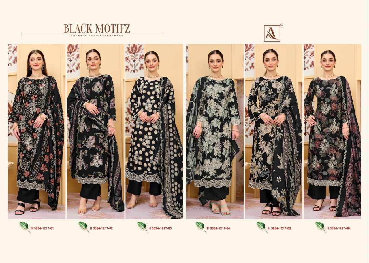 Alok Black Motifz Viscose Reyon Dress Materials 6 pcs Catalog