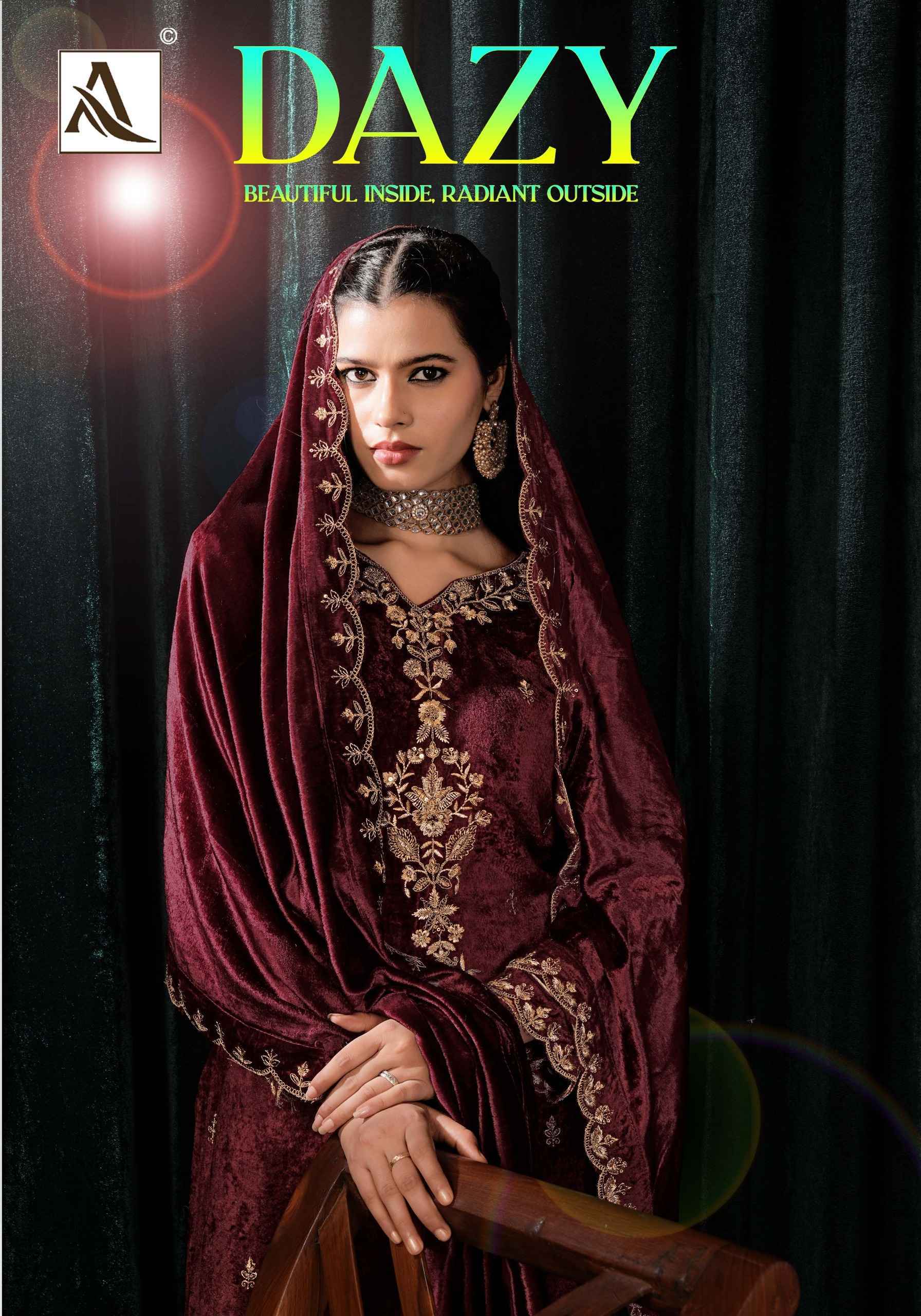 Alok Dazy Viscose Velvet Dress Material 4 pcs Catalog | Surat Wholesale Market