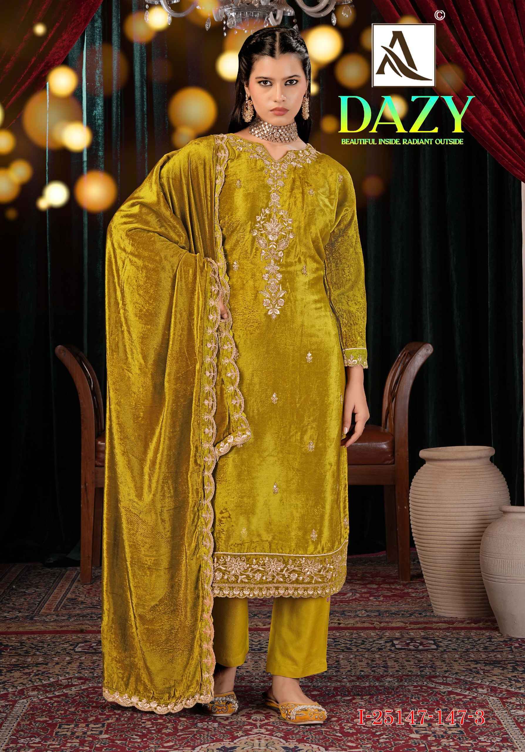 Alok Dazy Viscose Velvet Dress Material 4 pcs Catalog | Surat Wholesale Market