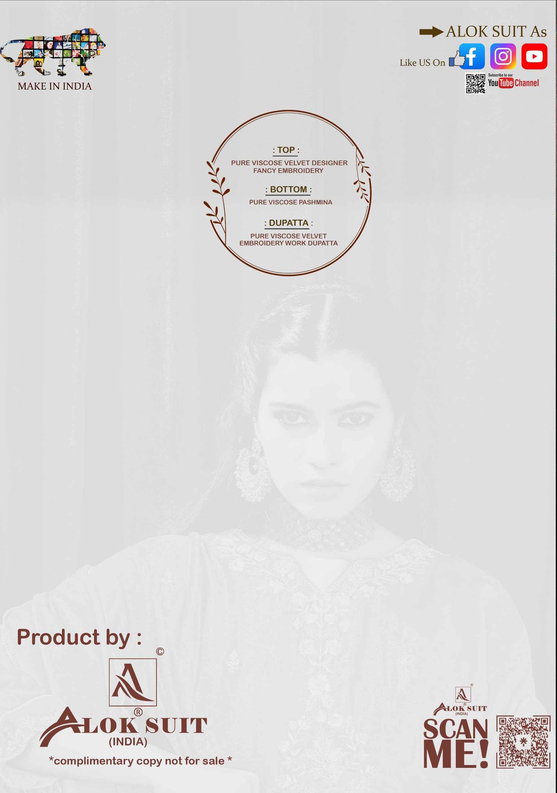 Alok Dazy Viscose Velvet Dress Material 4 pcs Catalog | Surat Wholesale Market