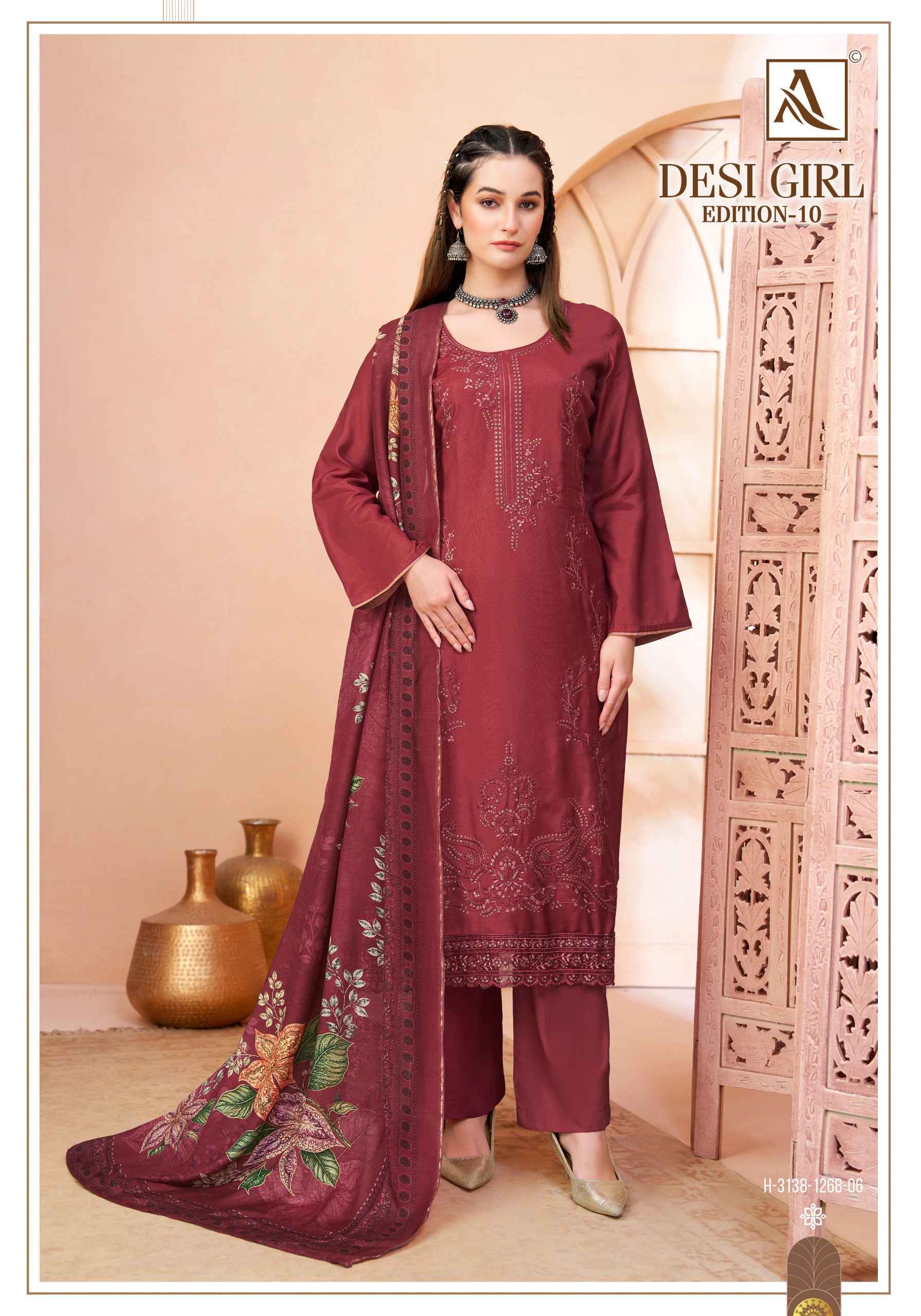 Alok Desi Girl Edition 10 Viscose Maslin Dress Material 6 pcs Catalog | Wholesale Textile Market Surat, Gujarat
