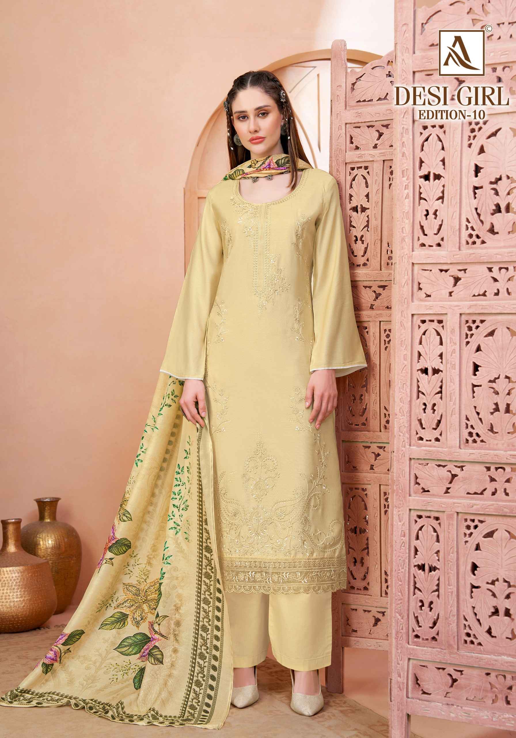 Alok Desi Girl Edition 10 Viscose Maslin Dress Material 6 pcs Catalog | Wholesale Textile Market Surat, Gujarat