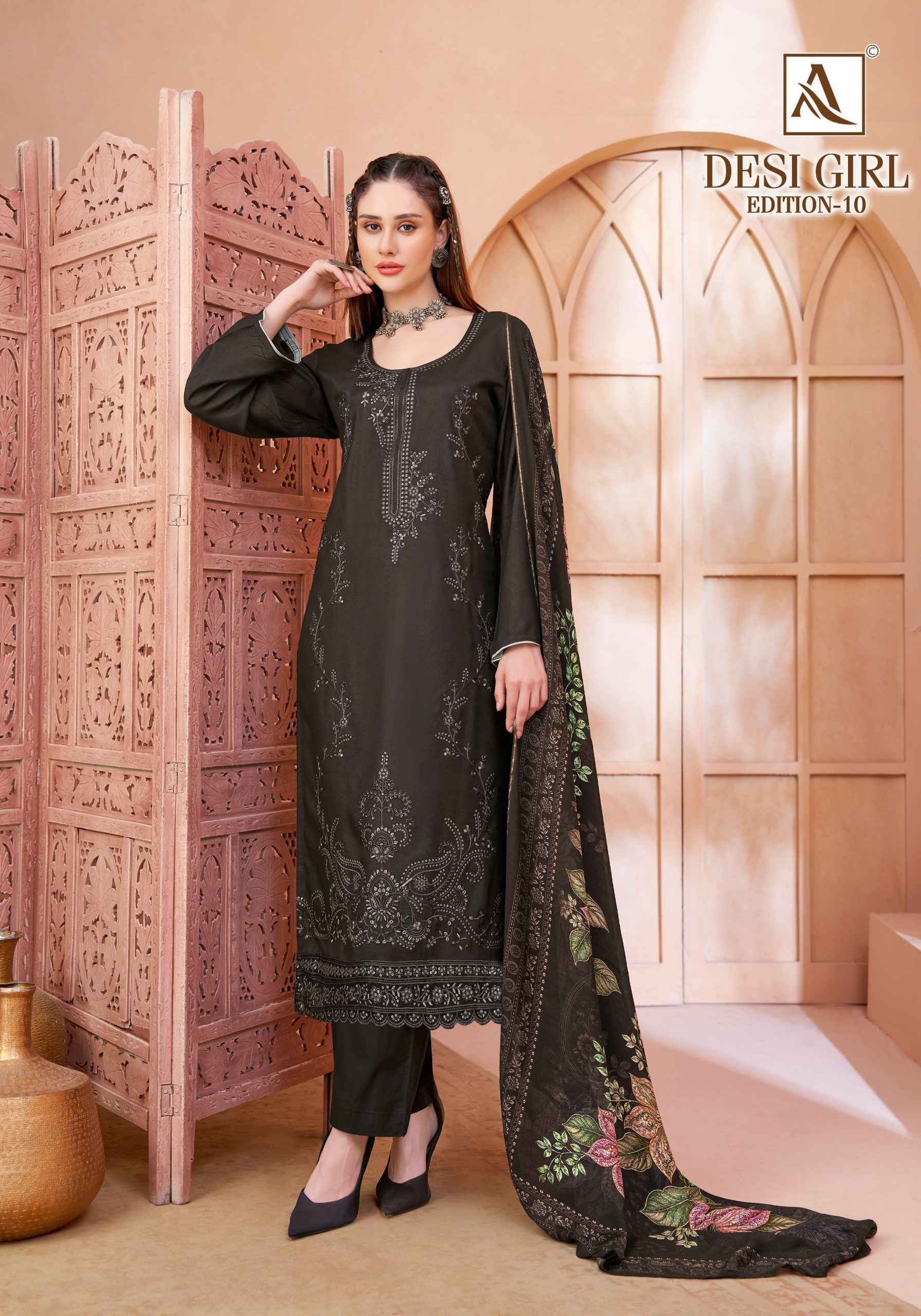 Alok Desi Girl Edition 10 Viscose Maslin Dress Material 6 pcs Catalog | Wholesale Textile Market Surat, Gujarat