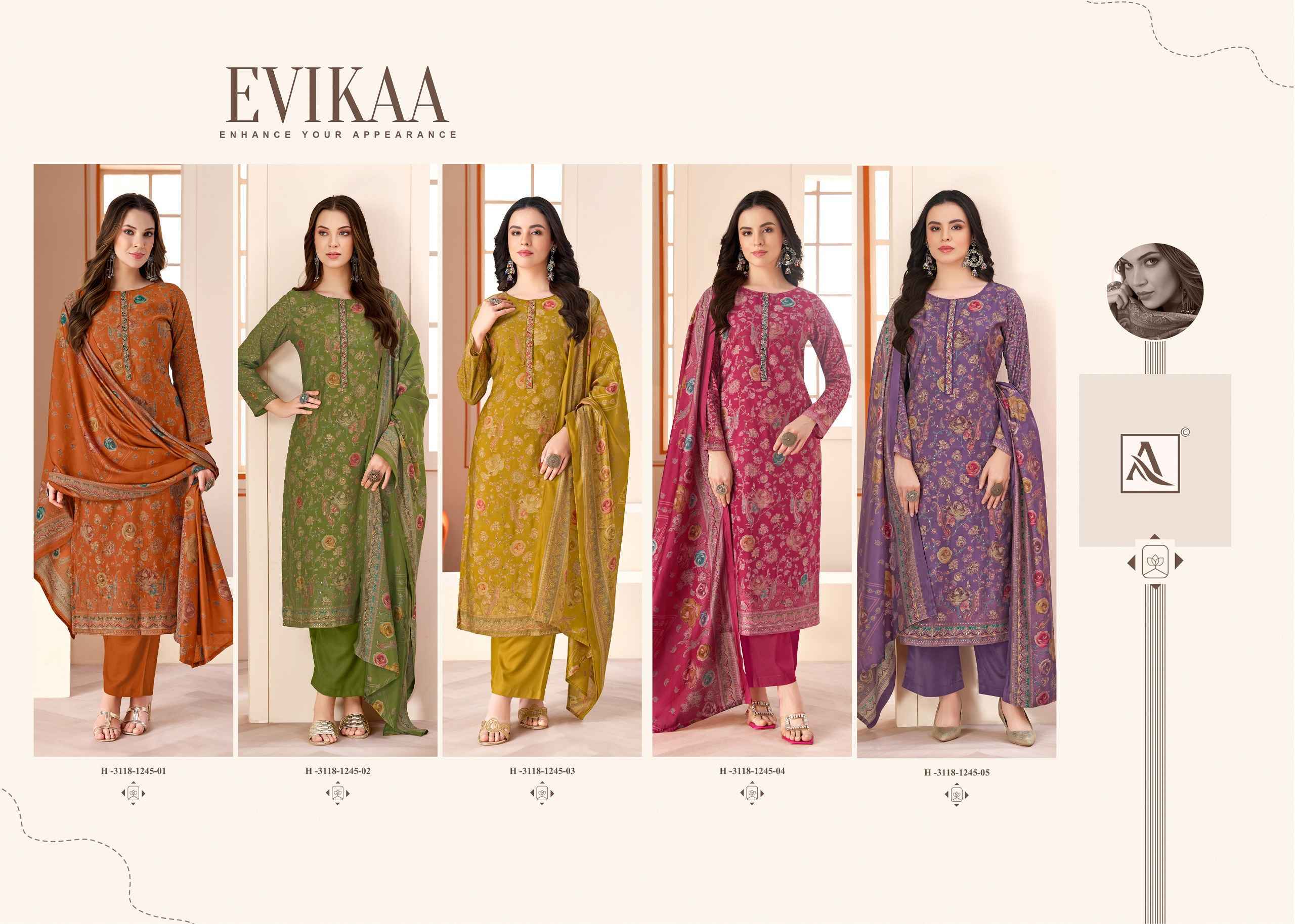 Alok Evikaa Viscose Mudaal Dress Material 5 pcs Catalog | factory direct wholesale