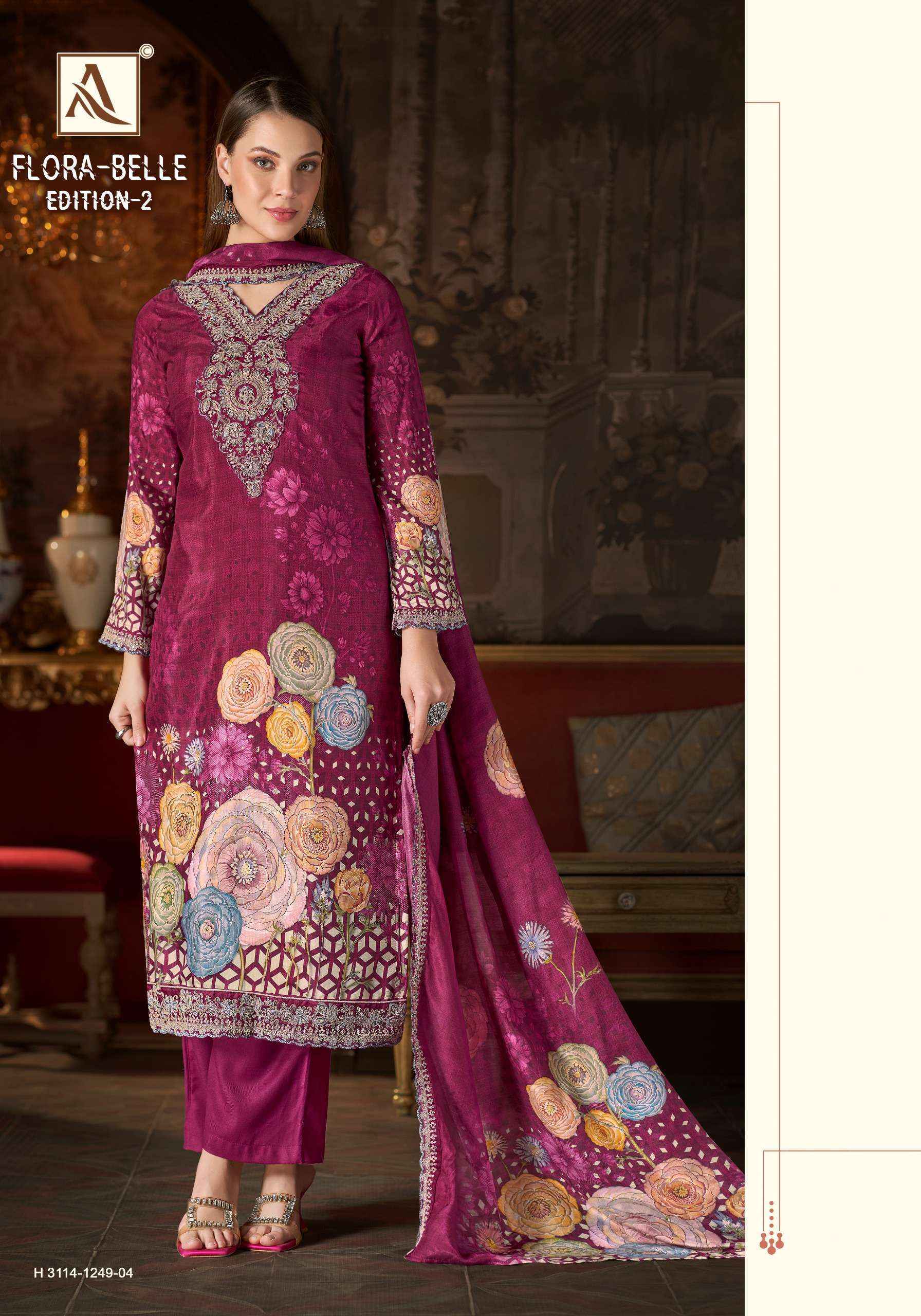 Alok Flora Belle Edition 2 Maslin Dress Material 6 pcs Catalog  - Wholesale Market Surat