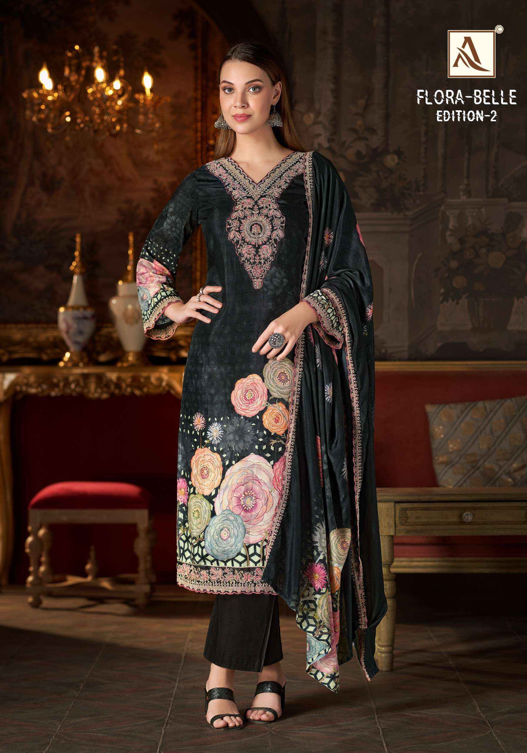 Alok Flora Belle Edition 2 Maslin Dress Material 6 pcs Catalog  - Wholesale Market Surat
