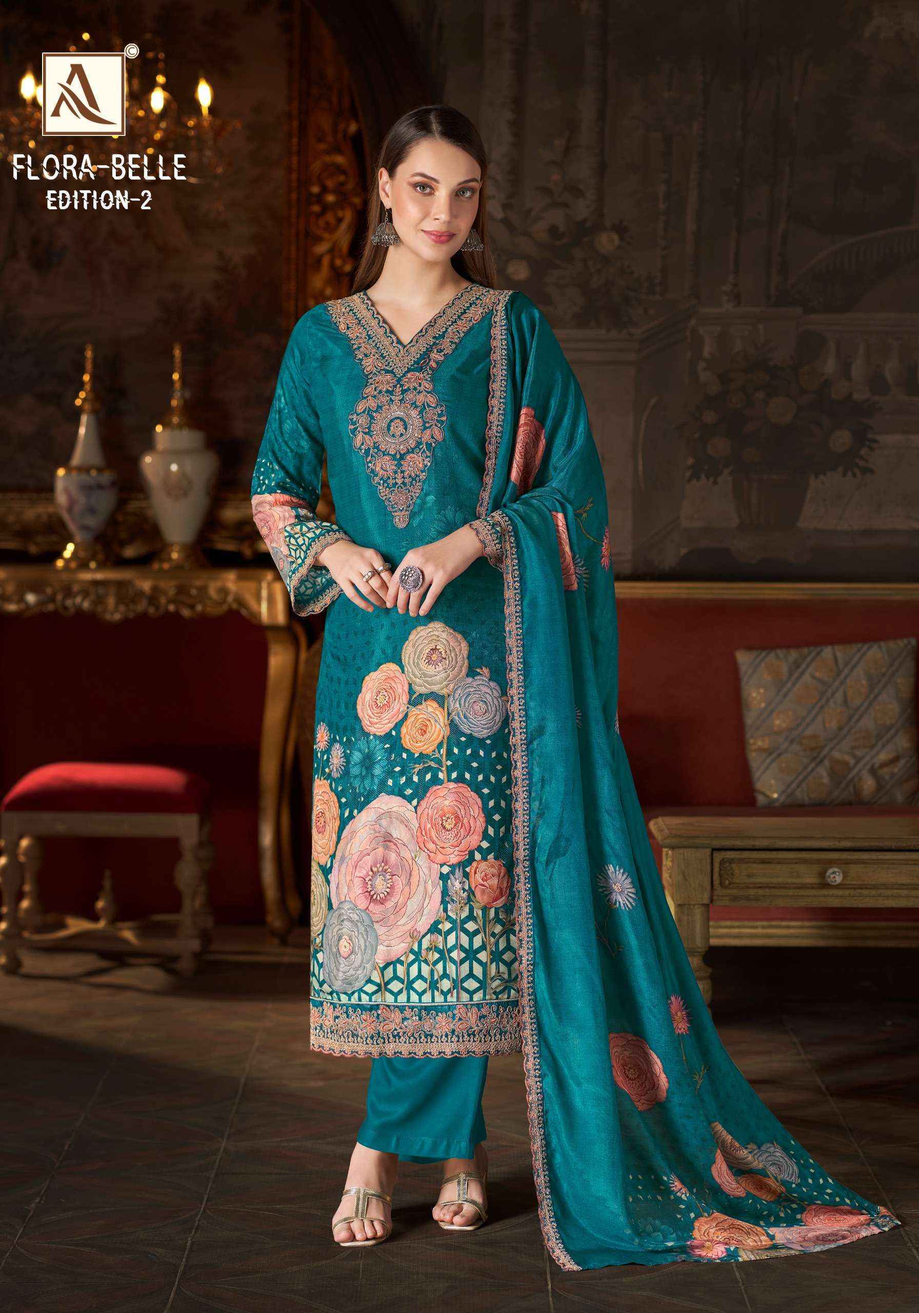 Alok Flora Belle Edition 2 Maslin Dress Material 6 pcs Catalog  - Wholesale Market Surat
