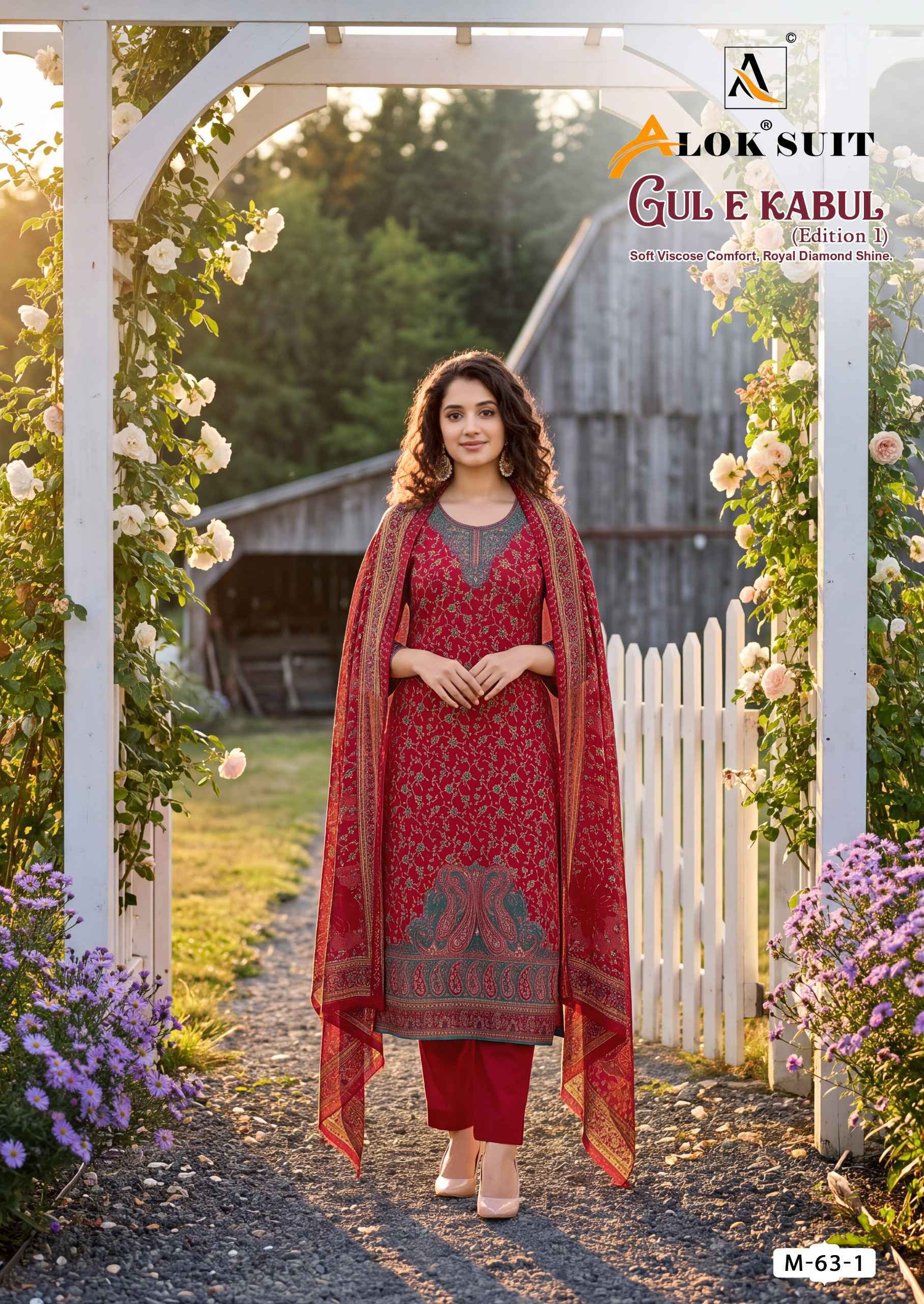 Alok Gul E Kabul Edition 1 Viscose Dress Material 6 pcs Catalog | Wholesale Market Surat