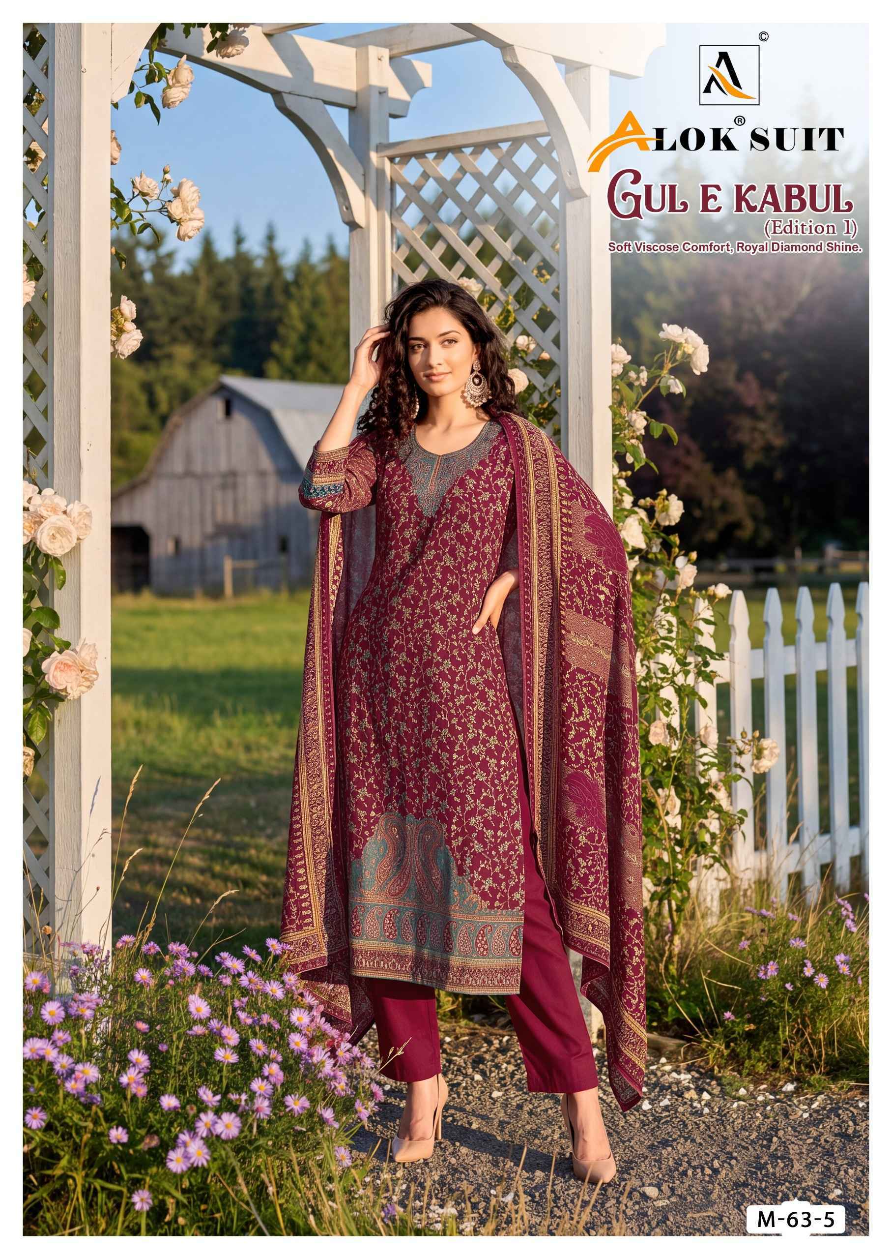 Alok Gul E Kabul Edition 1 Viscose Dress Material 6 pcs Catalog | Wholesale Market Surat