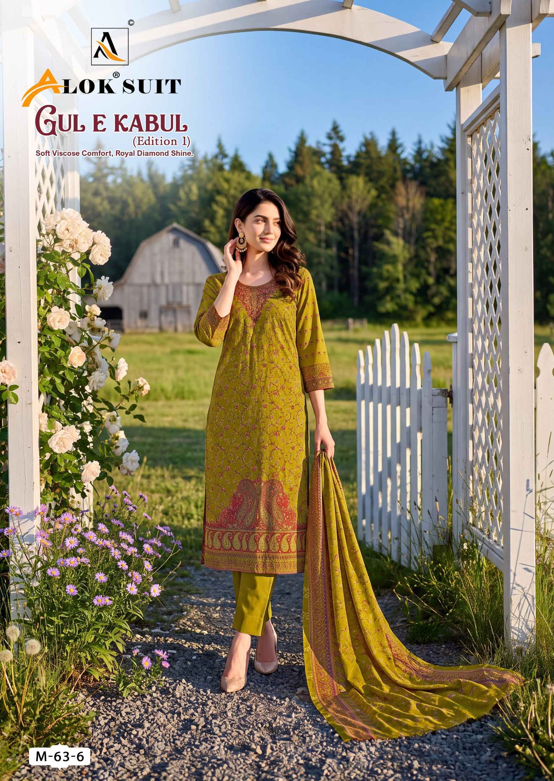 Alok Gul E Kabul Edition 1 Viscose Dress Material 6 pcs Catalog | Wholesale Market Surat